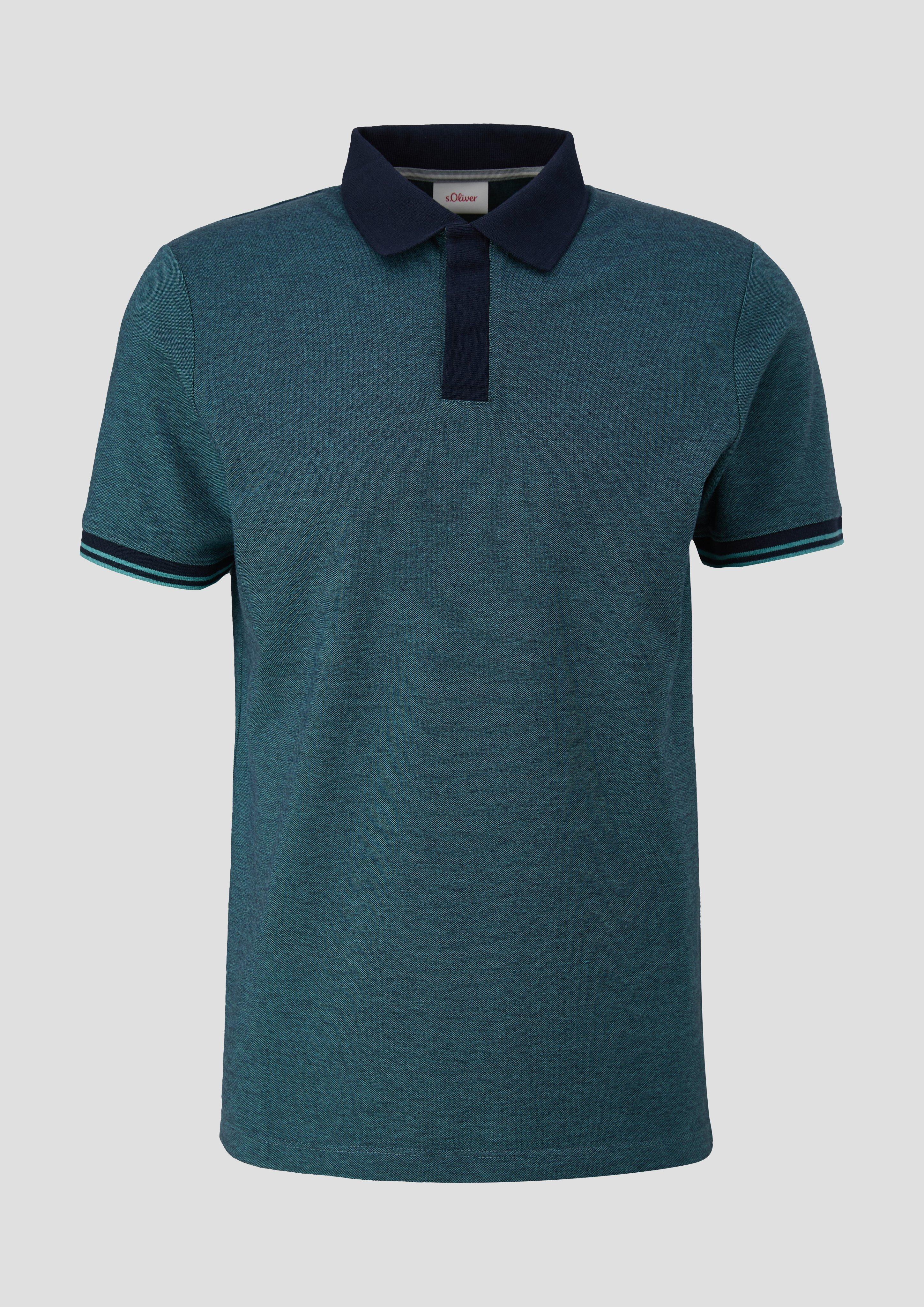 s.Oliver - Poloshirt aus Baumwollmix, Herren, Blau