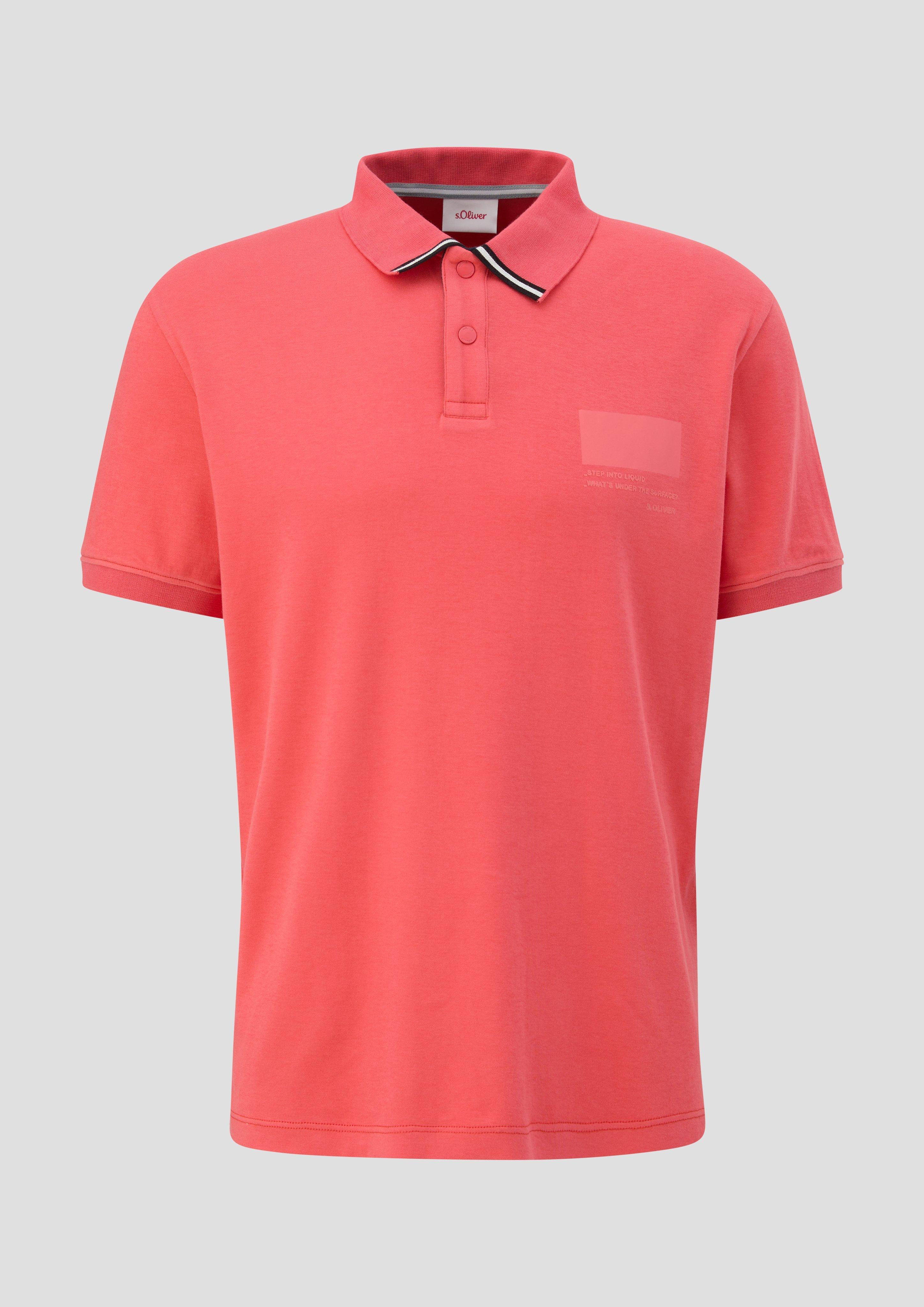 s.Oliver - Poloshirt mit Streifen-Detail, Herren, Rosa