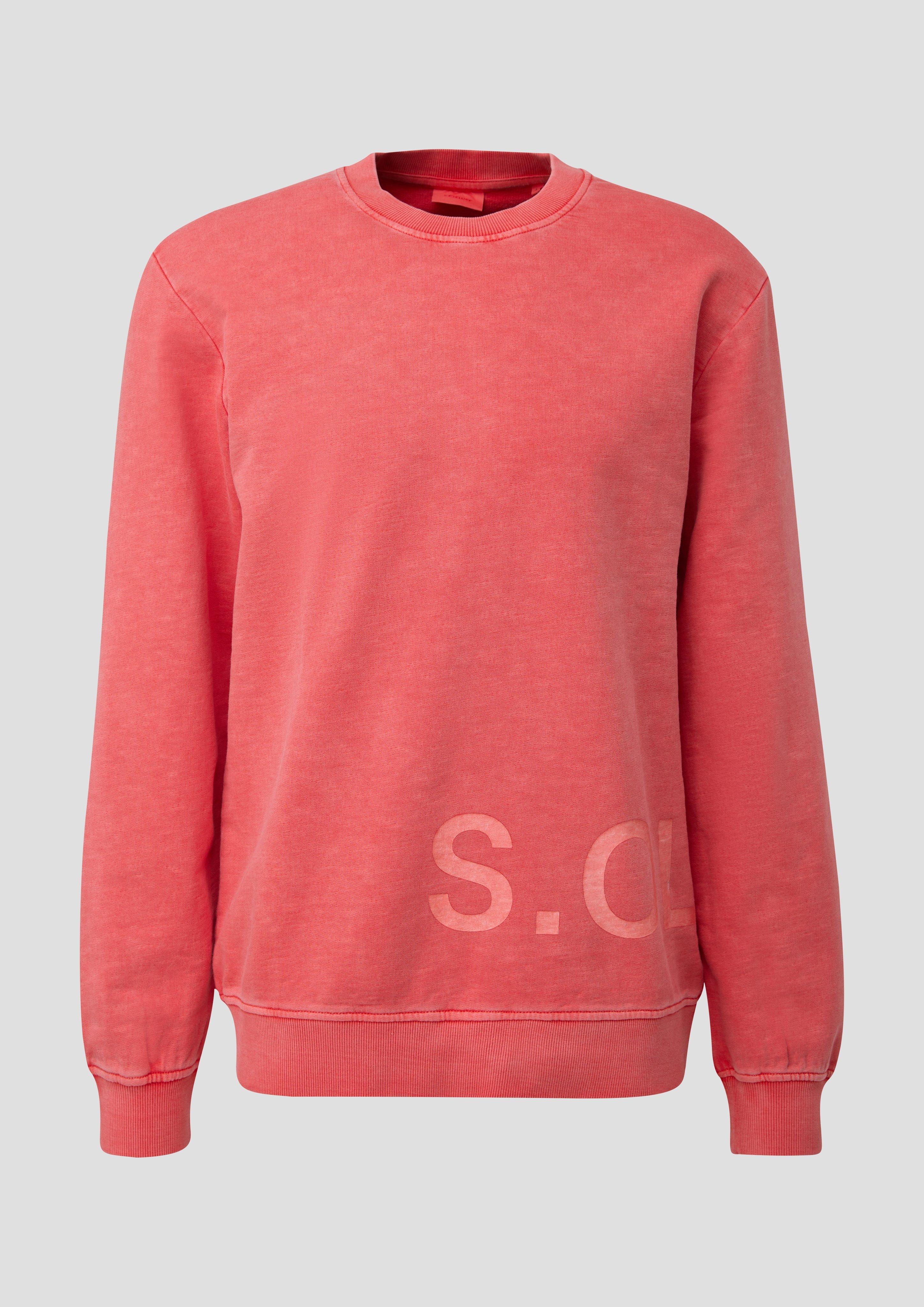 s.Oliver - Baumwoll-Sweatshirt mit Logo-Print, Herren, rot