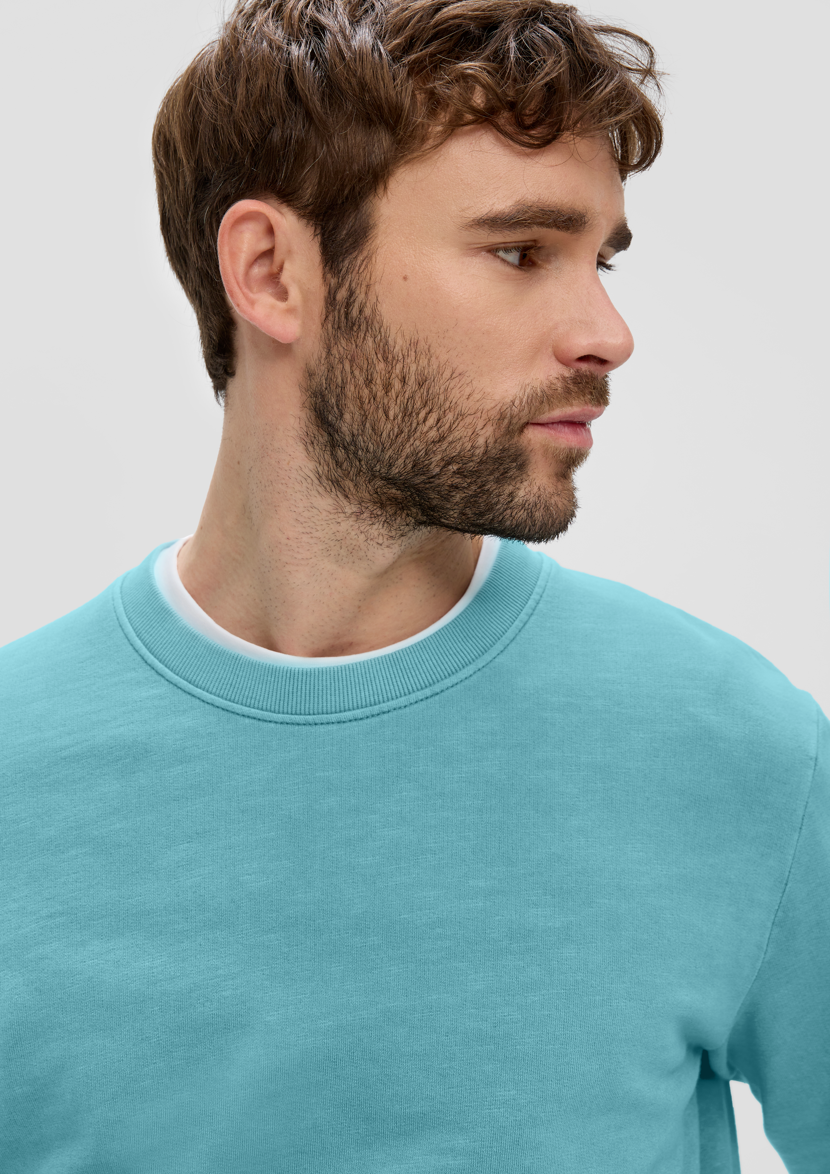 S.Oliver Herren Sweatshirt – Relaxed Fit, Langarm, Mit Logo-Print, Größe L (Rückenlänge Ca. 70 Cm)