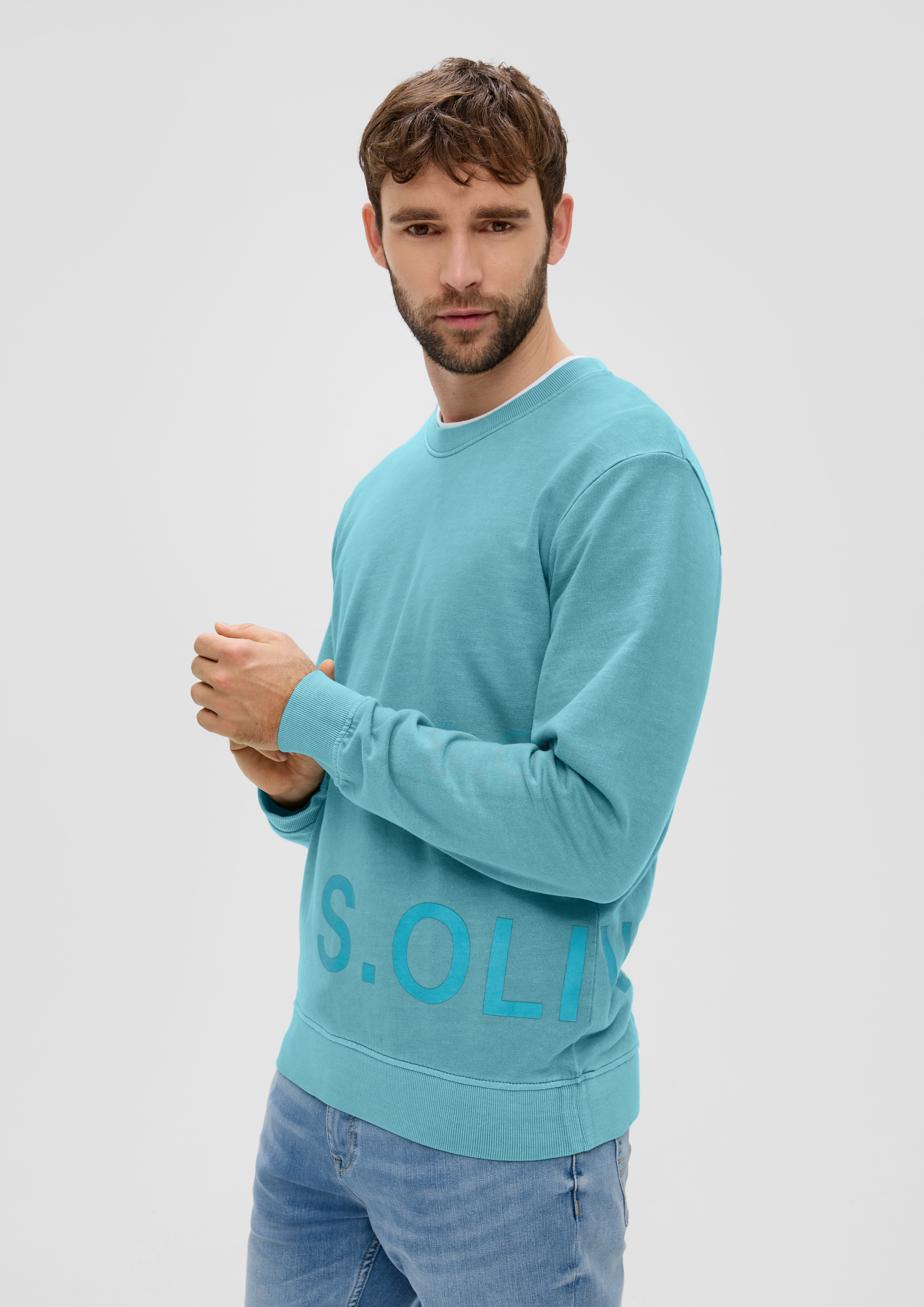 S.Oliver Baumwoll-Sweatshirt mit Logo-Print