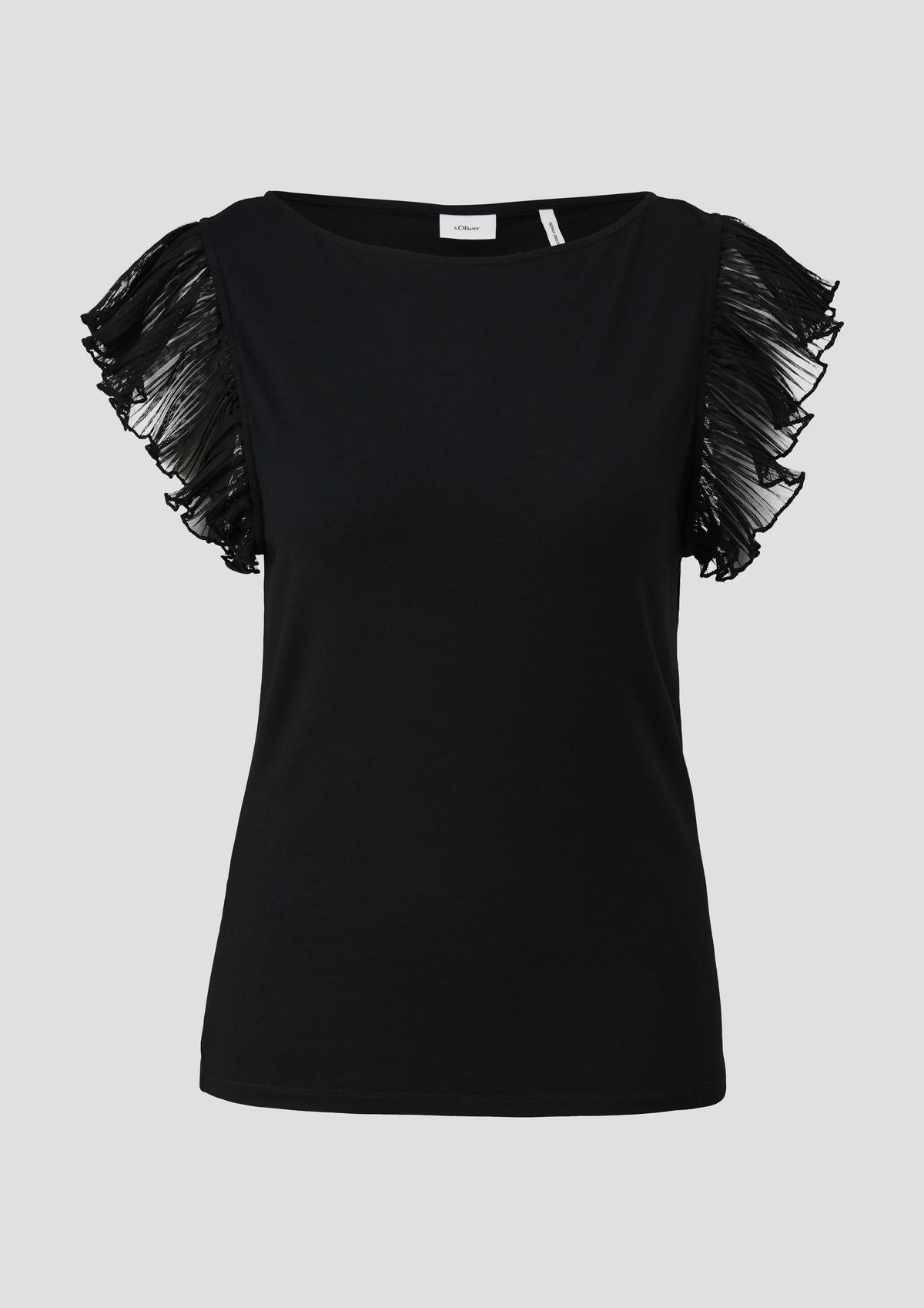 s.Oliver Top with short flounce sleeves