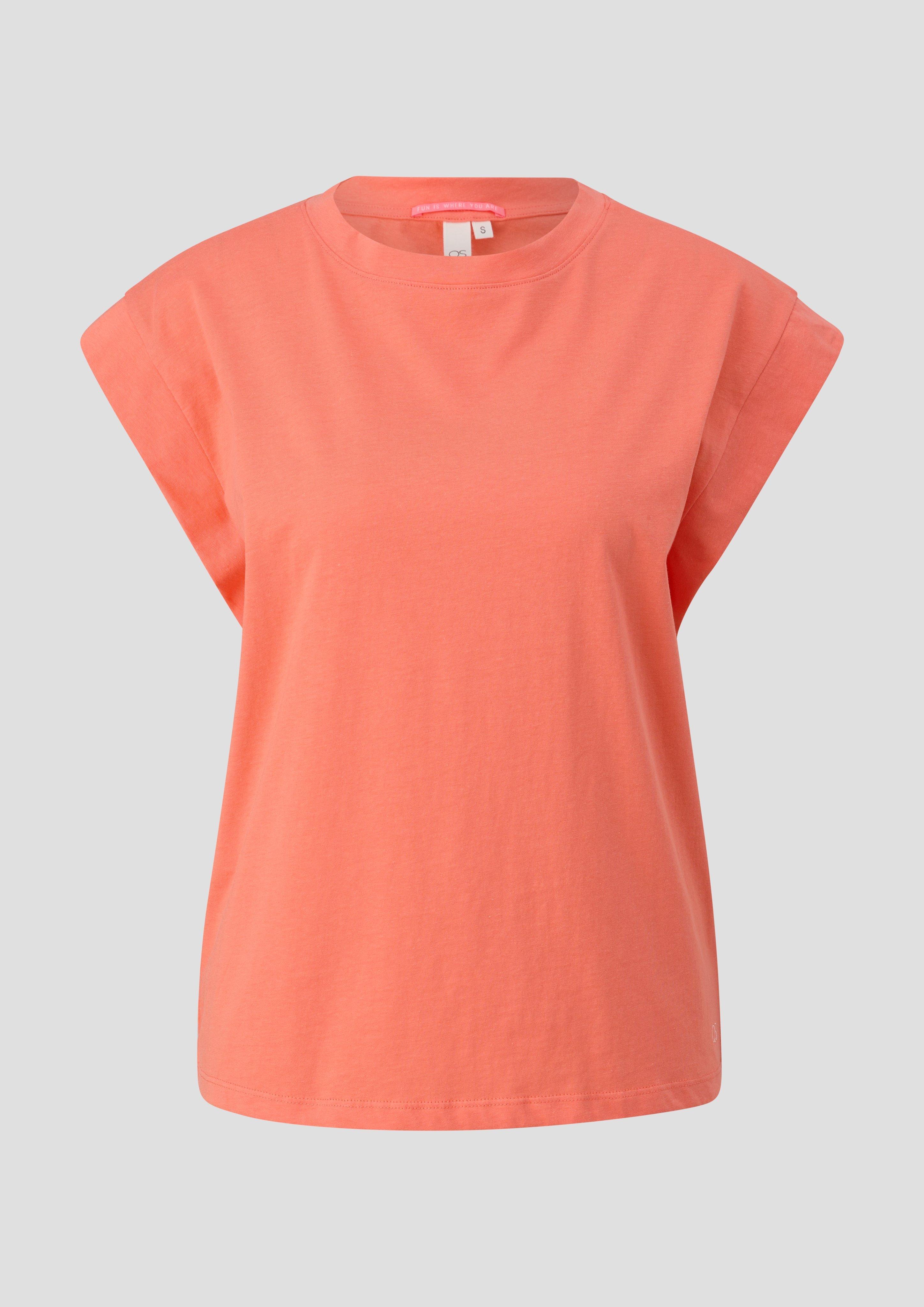 QS - T-Shirt mit Kappärmeln, Damen, Orange