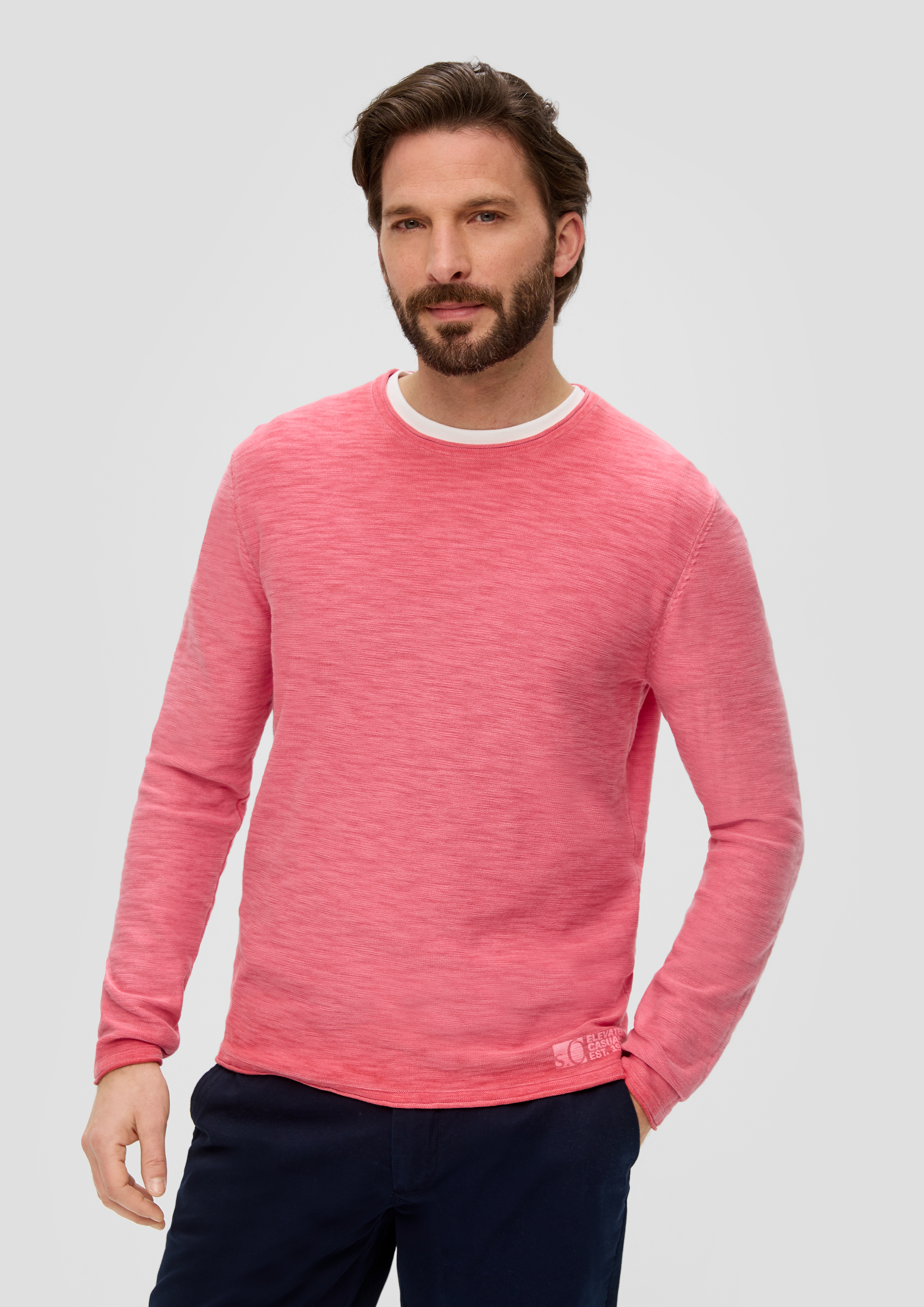 S.Oliver Strickpullover mit Rollsaum