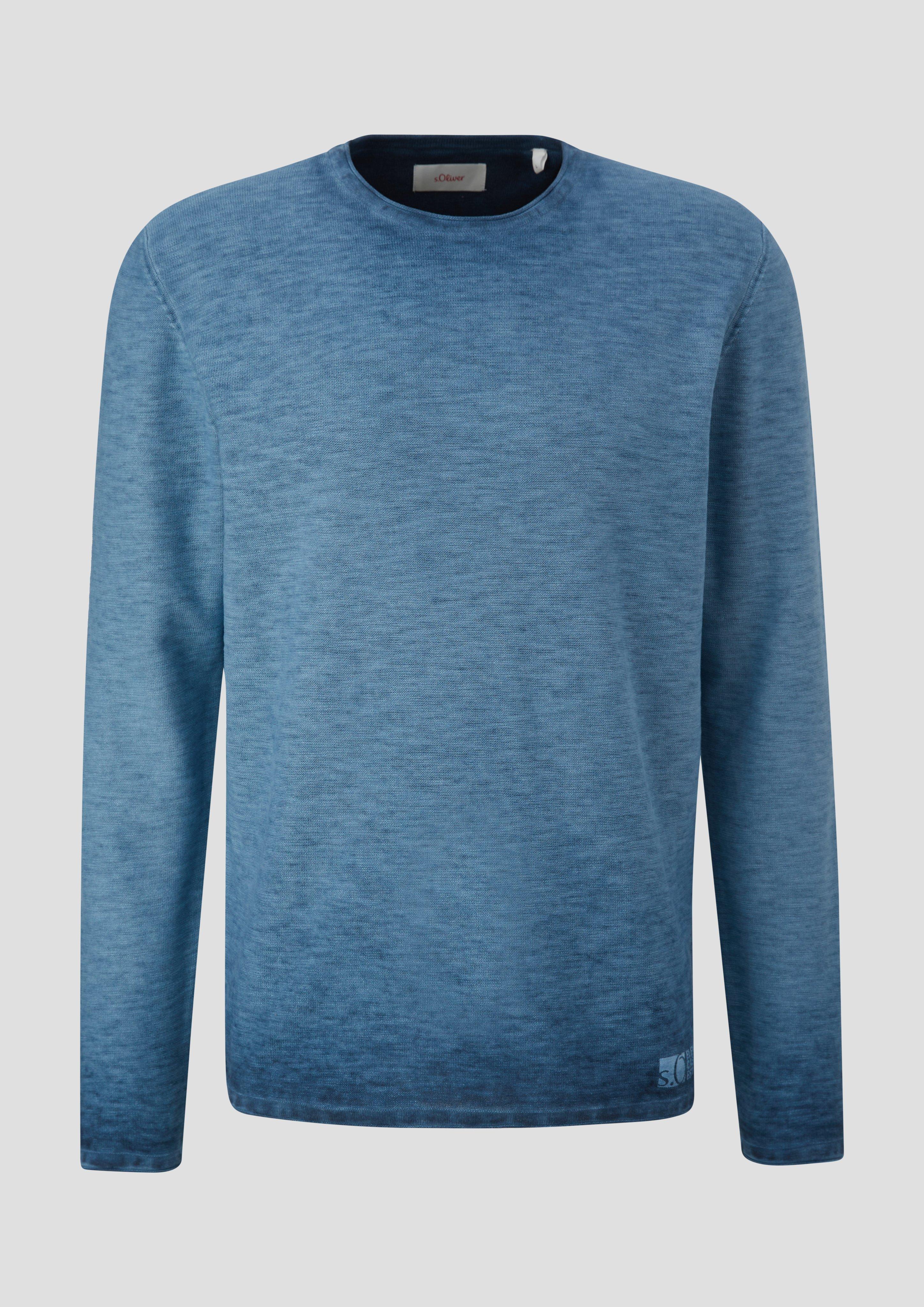 s.Oliver - Strickpullover mit Rollsaum, Herren, blau