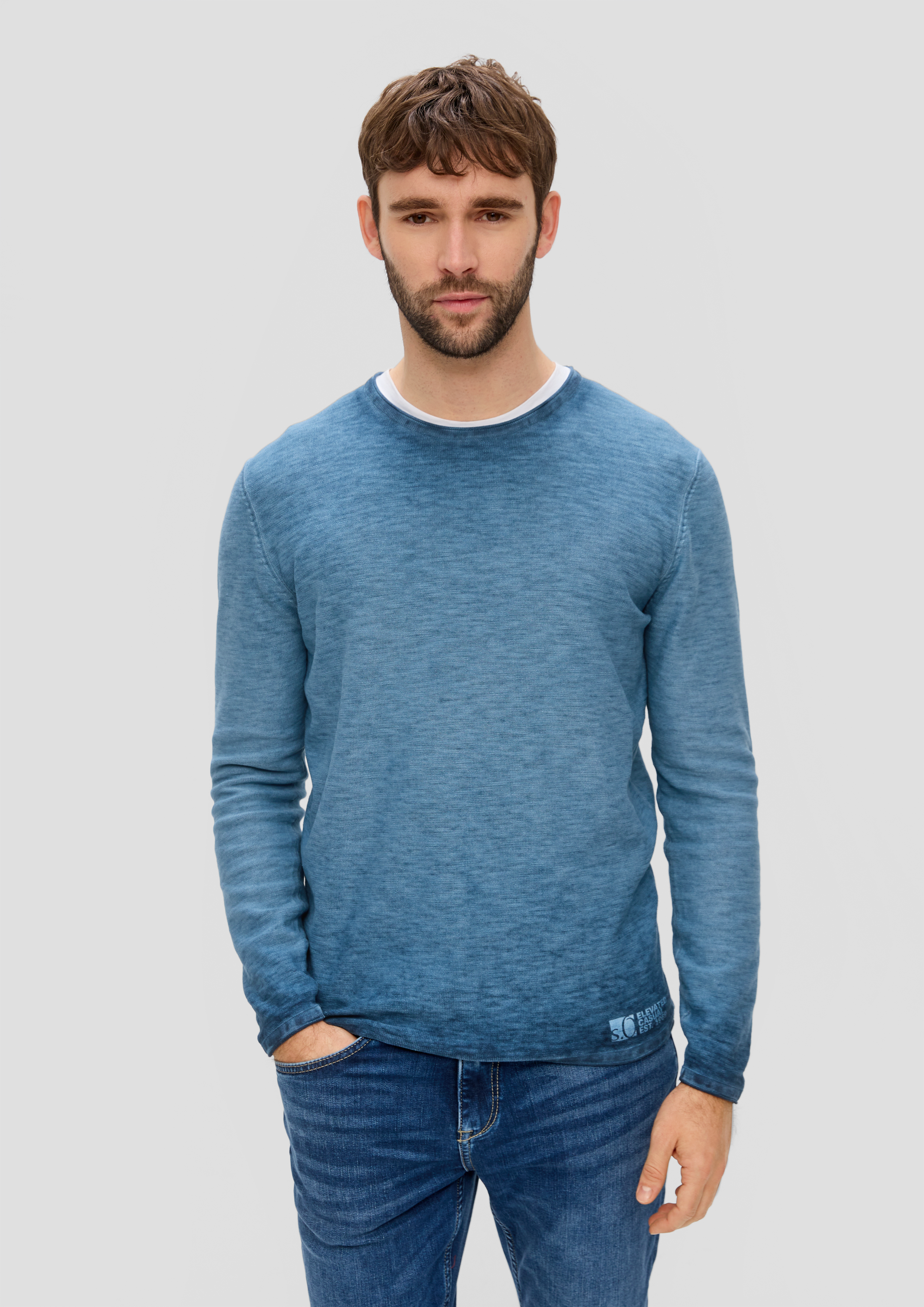 S.Oliver Strickpullover mit Rollsaum