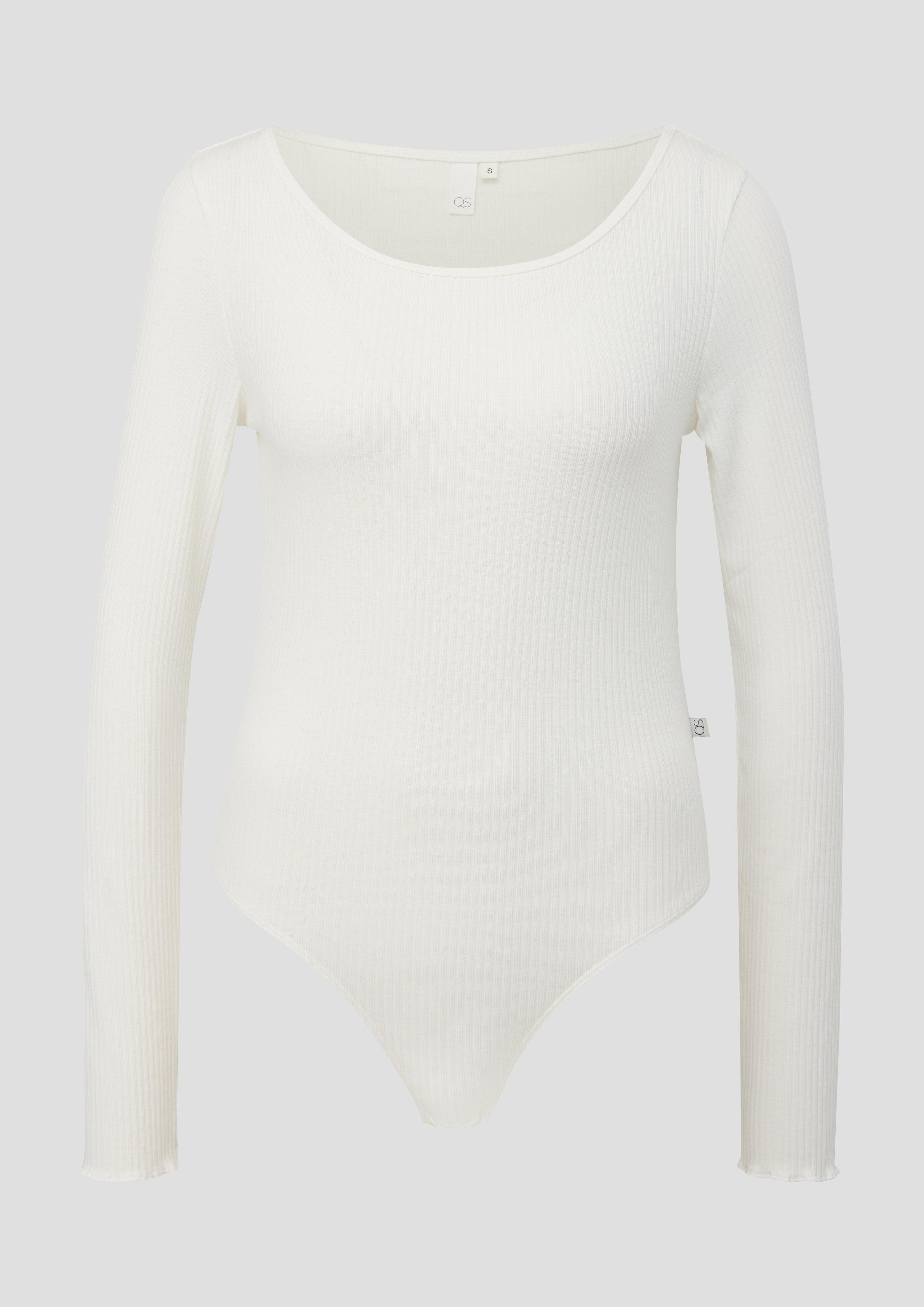 QS - Body mit Rippstruktur, Damen, creme