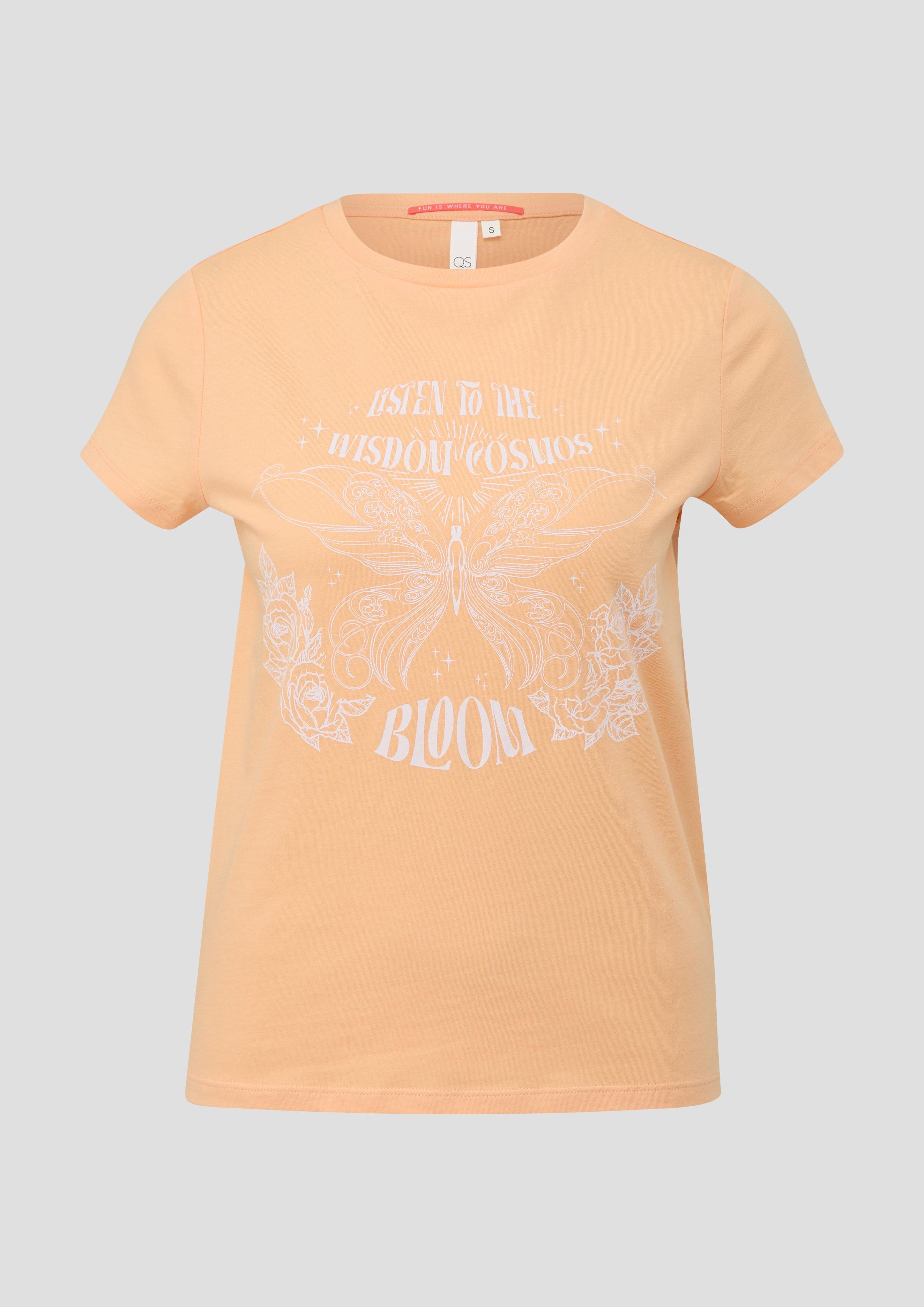 Thumbnail - QS - T-Shirt mit Frontprint, Damen, Orange
