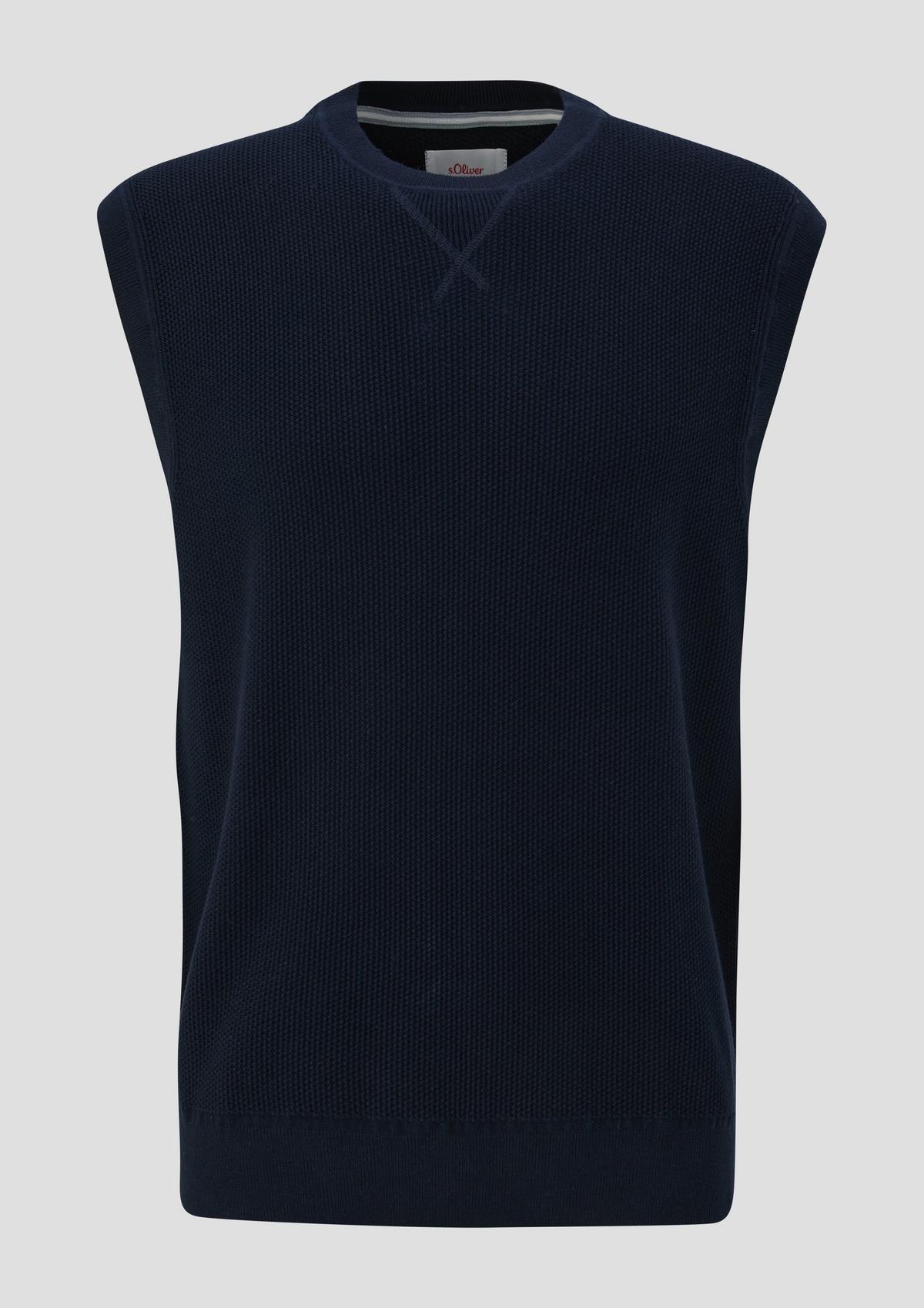 s.Oliver Pure cotton sleeveless knitted jumper