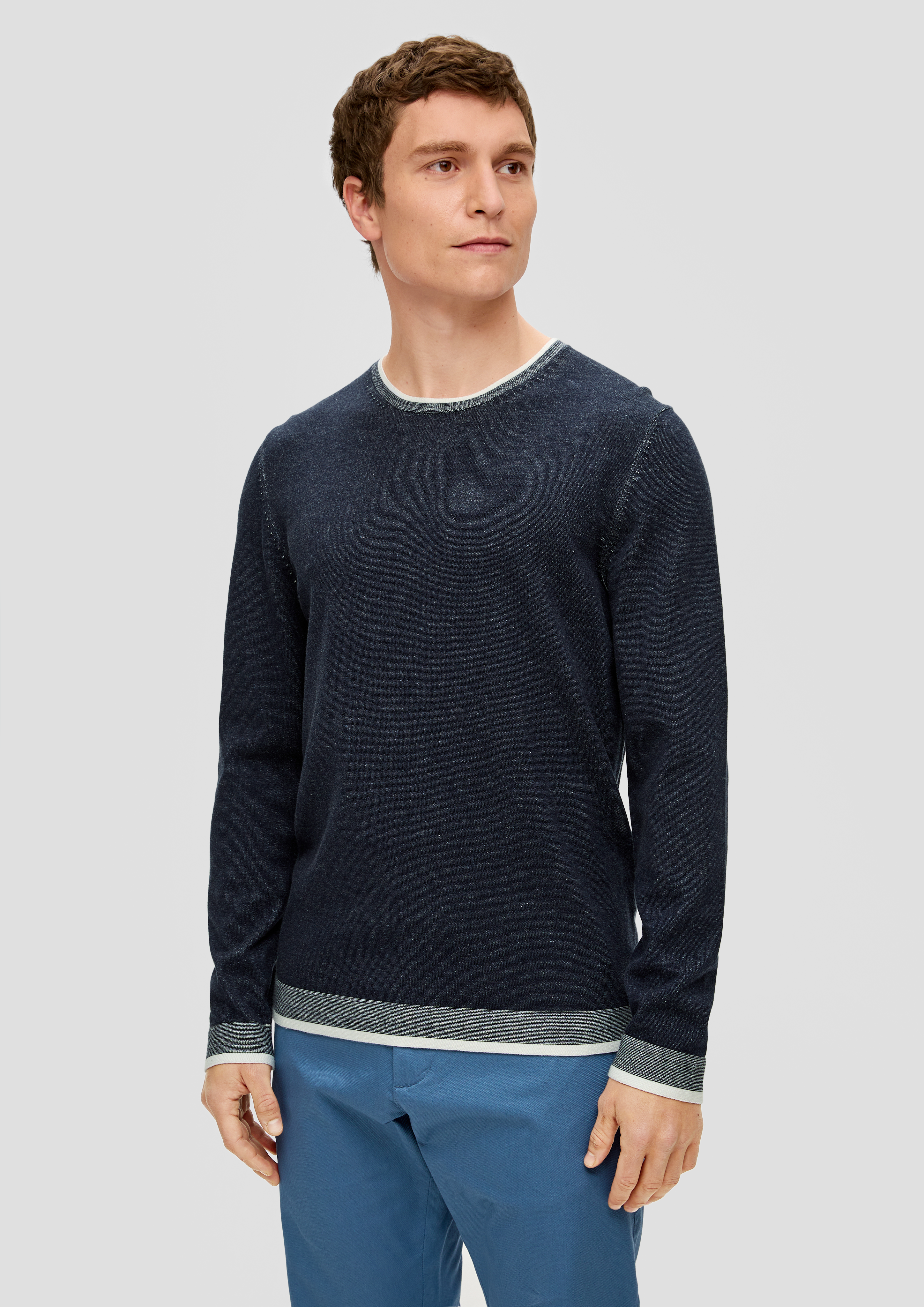 S.Oliver Strickpullover in melierter Optik