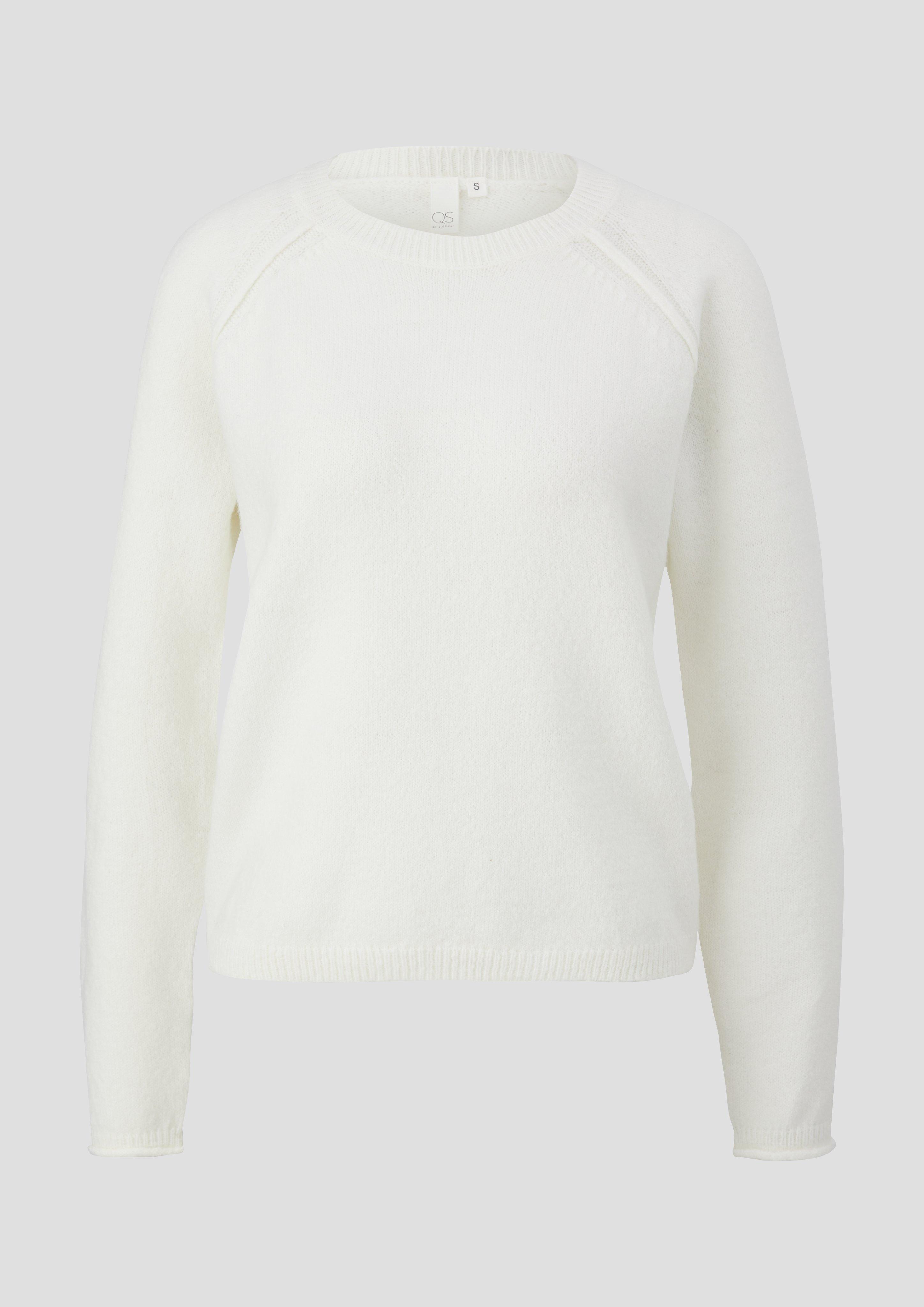 QS - Strickpullover mit Rollsaum, Damen, creme