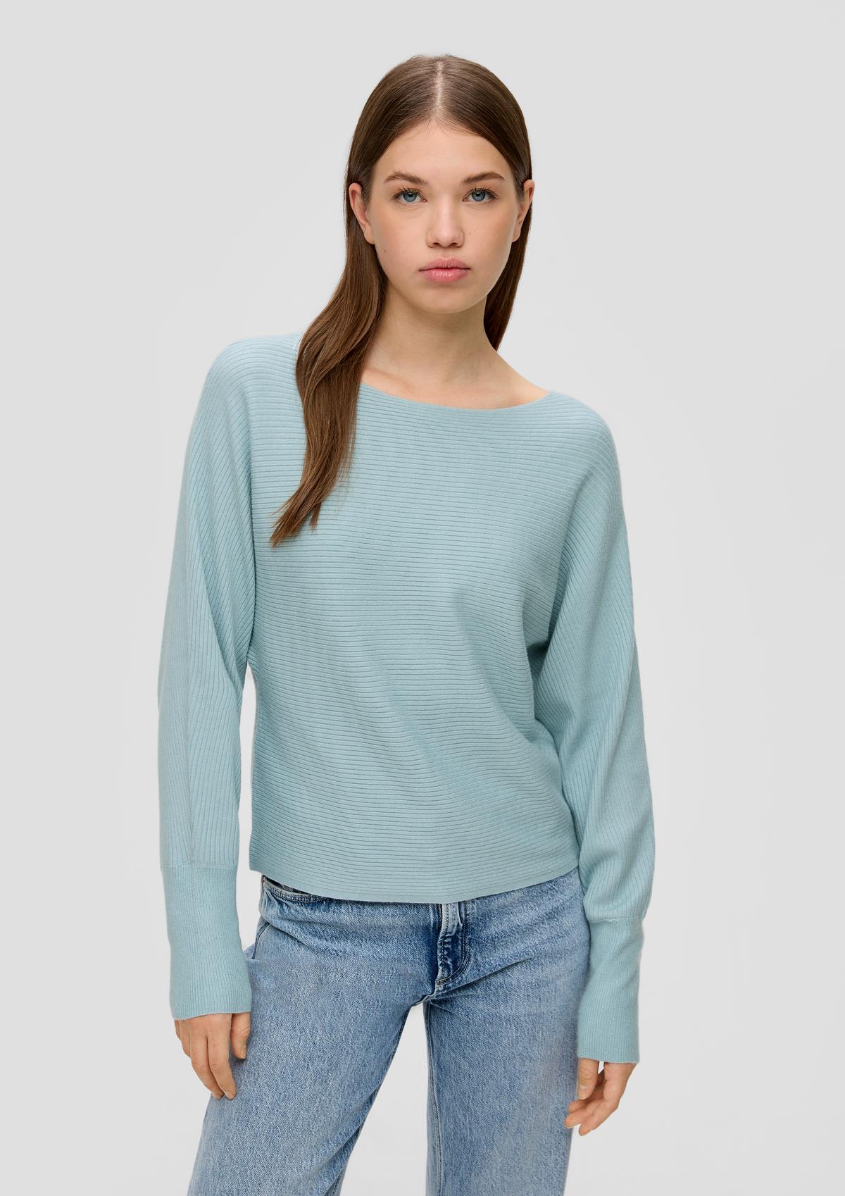 s.Oliver Rib knit jumper with batwing sleeves