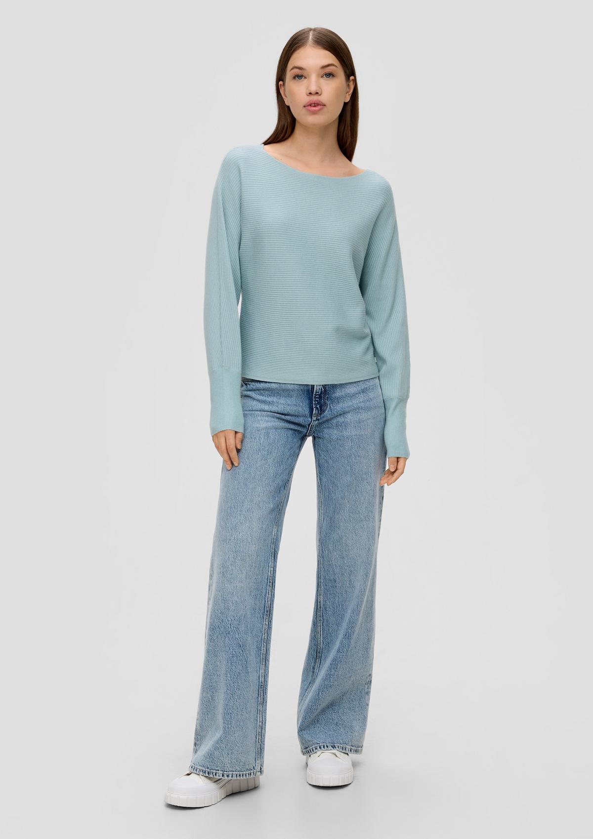 s.Oliver Rib knit jumper with batwing sleeves