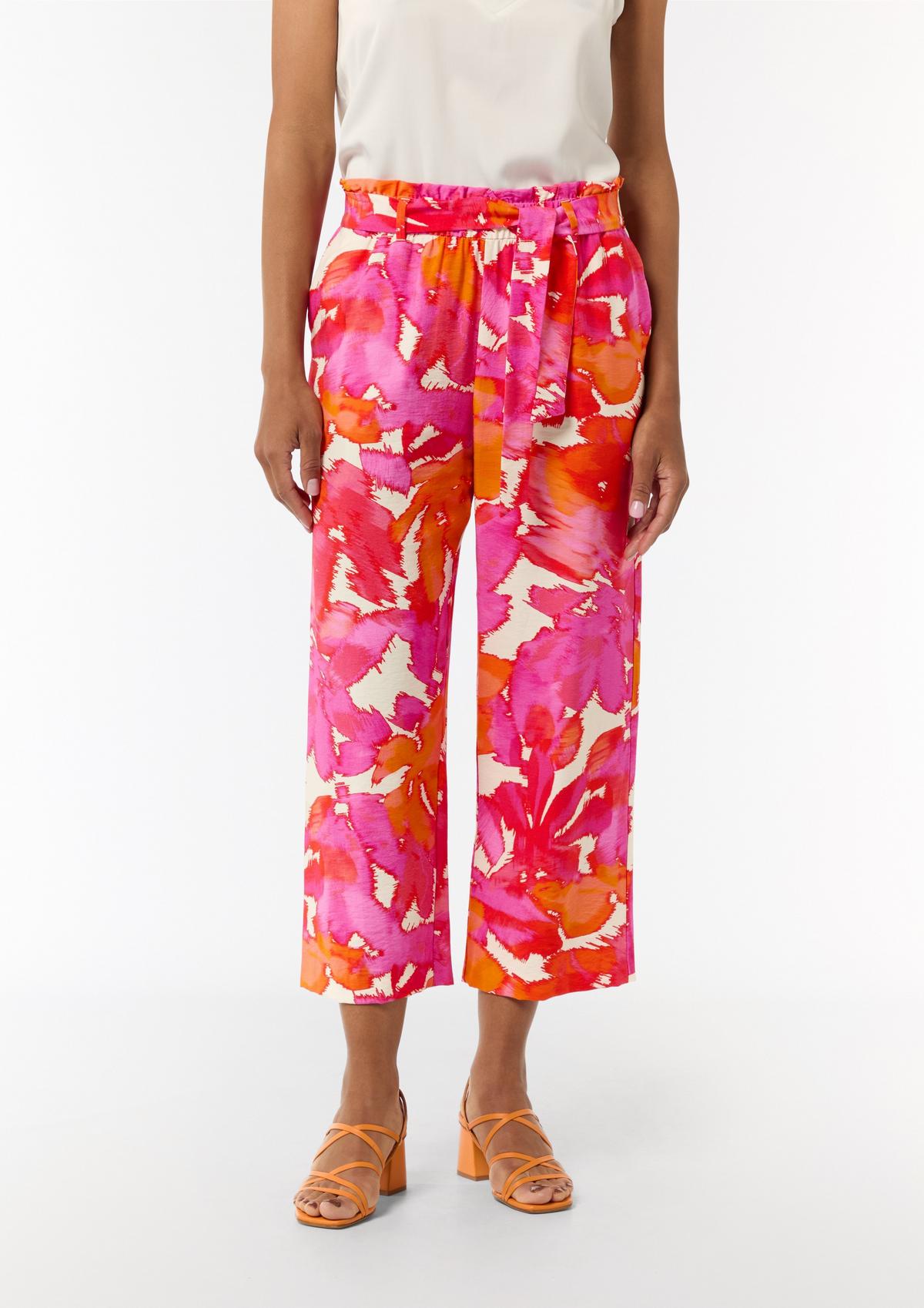 comma Stoffhose mit All-over-Print