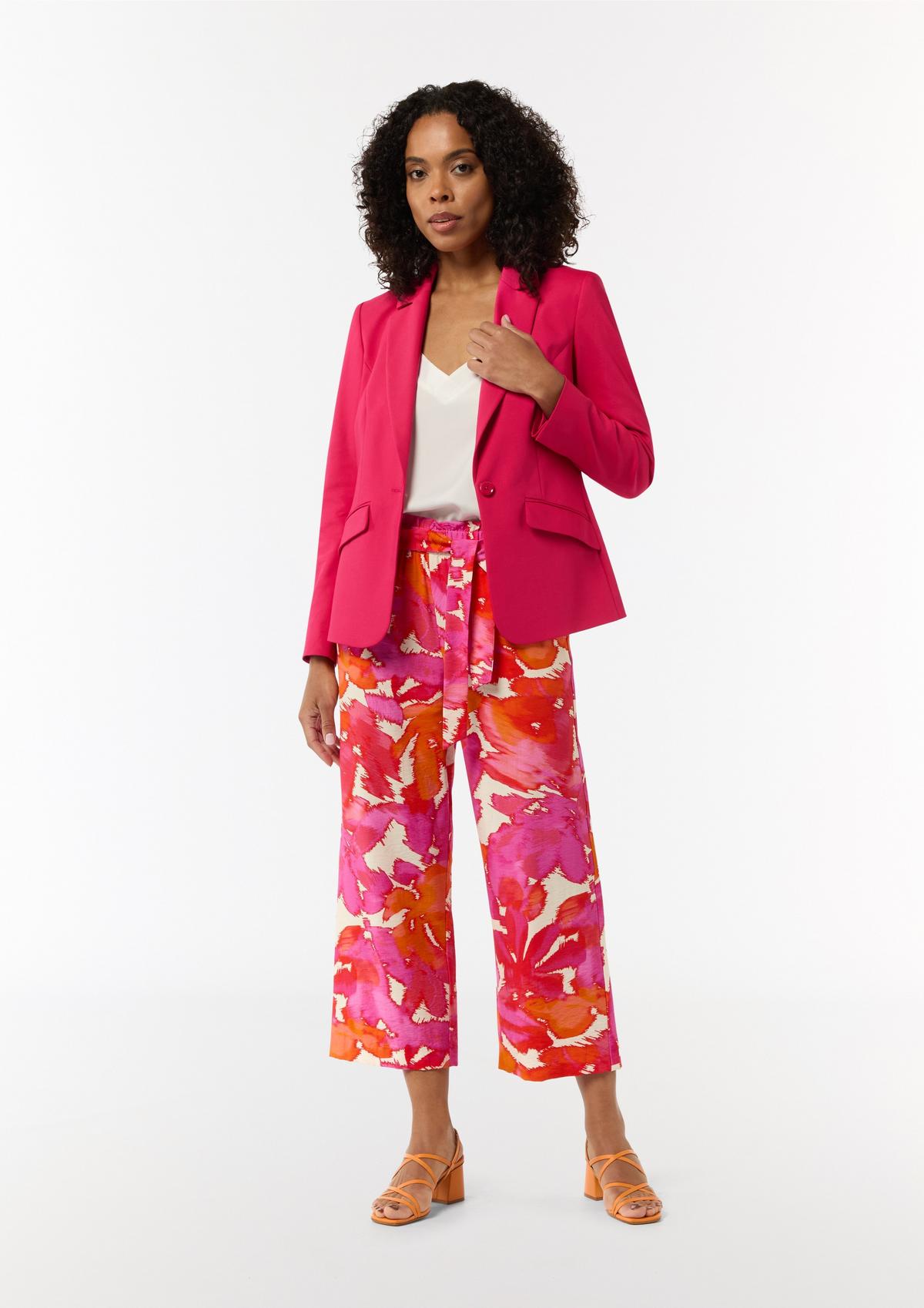 Cloth trousers with an all-over print - coral | Comma