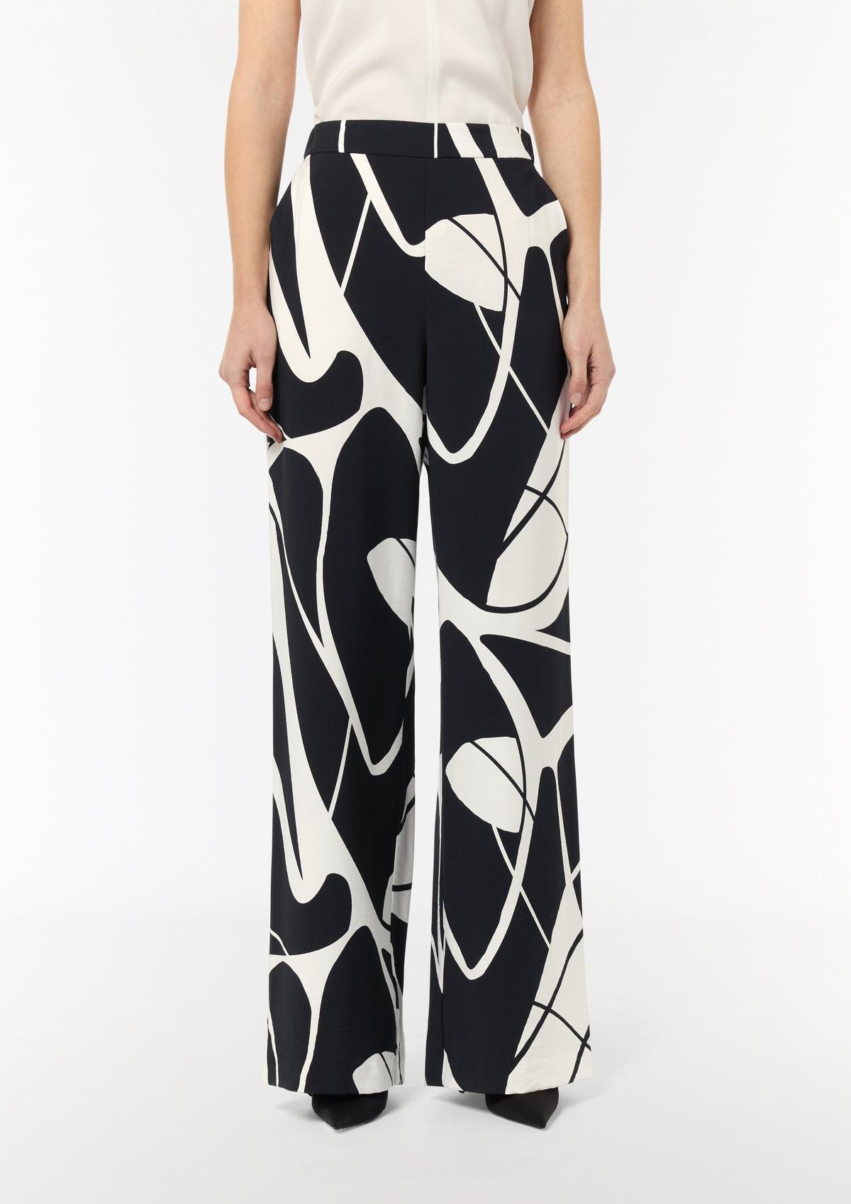 comma Patterned viscose blend Palazzo trousers
