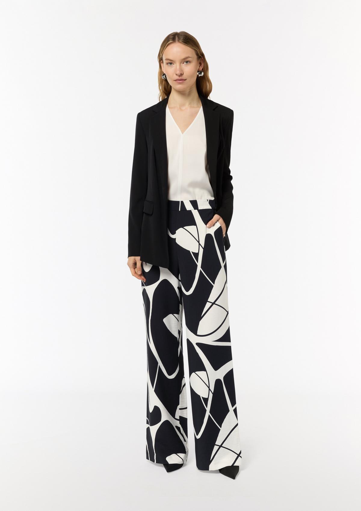 comma Patterned viscose blend Palazzo trousers
