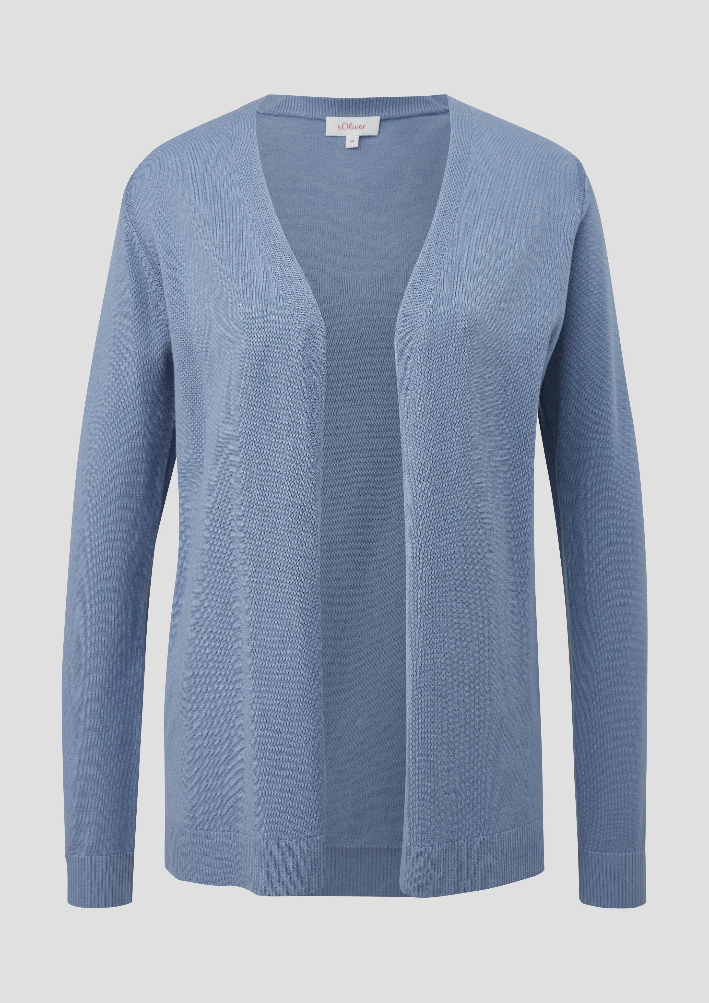 s.Oliver - Strickjacke aus Baumwoll-Viskosemix, Damen, blau