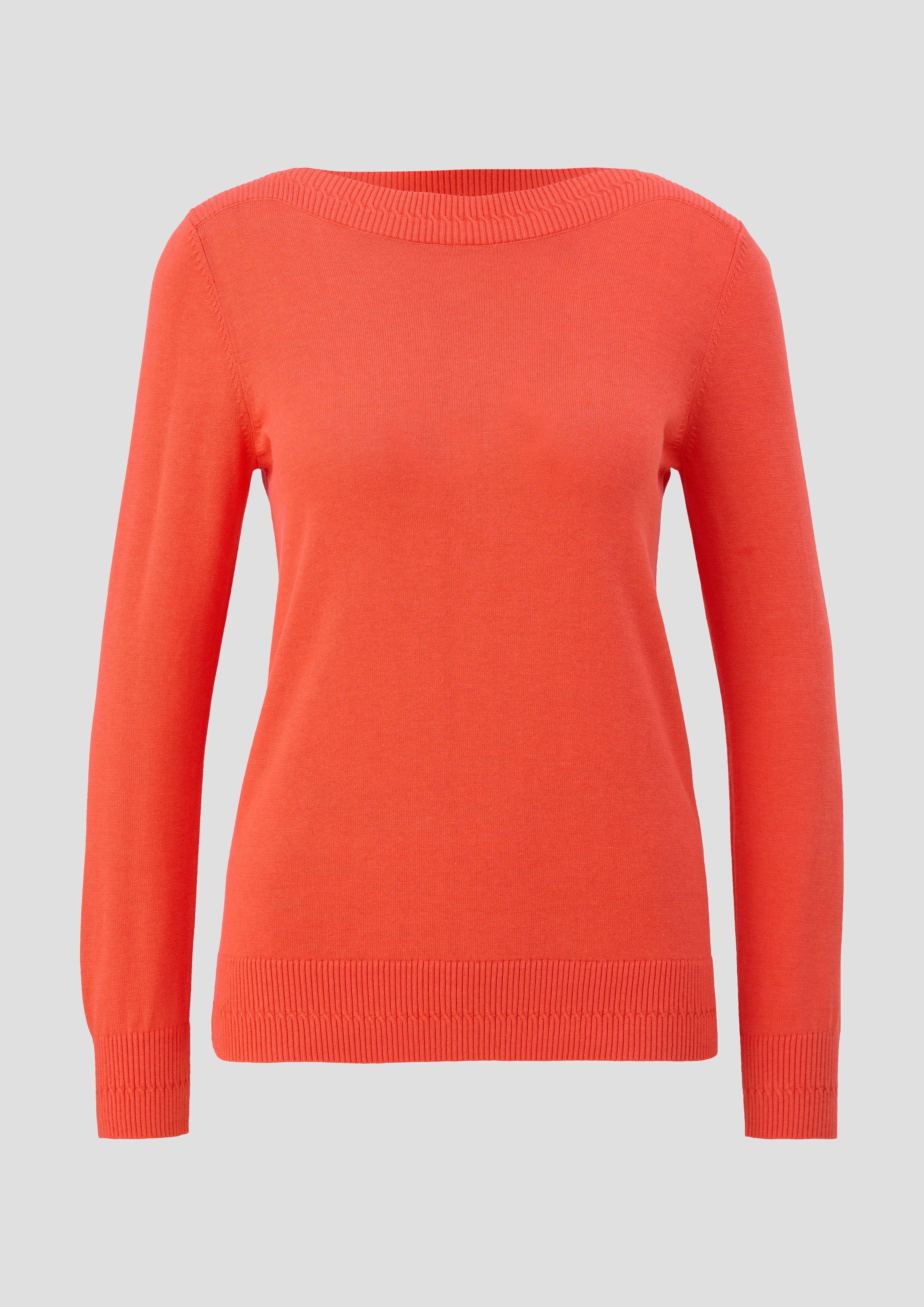 s.Oliver - Longsleeve mit U-Boot-Ausschnitt, Damen, Orange