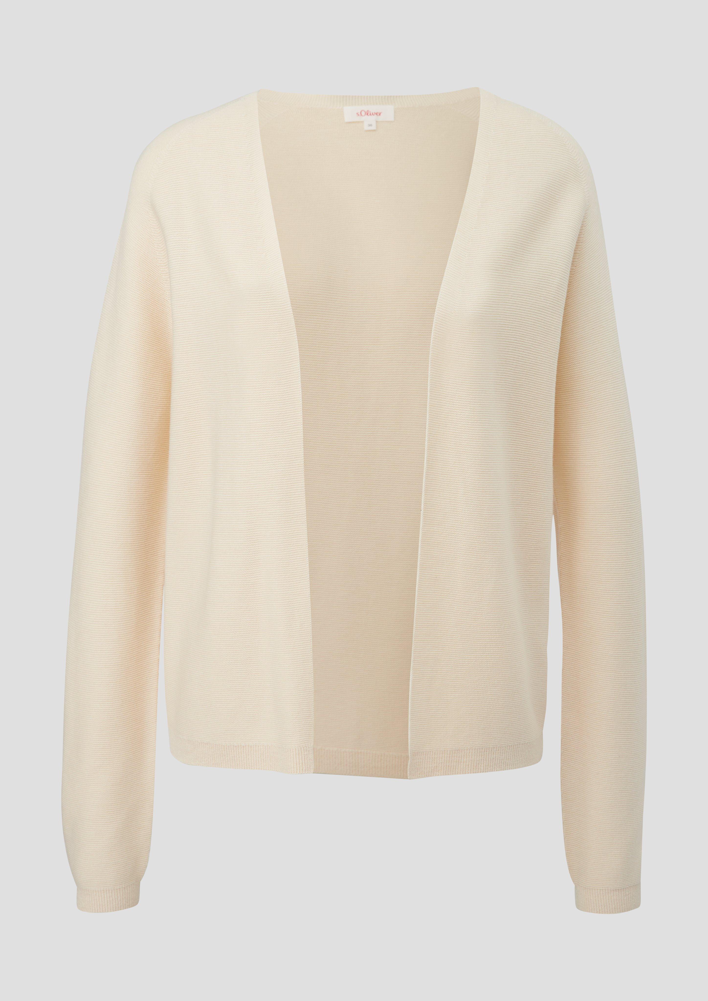 s.Oliver - Feinstrickjacke aus Viskosemix, Damen, Beige