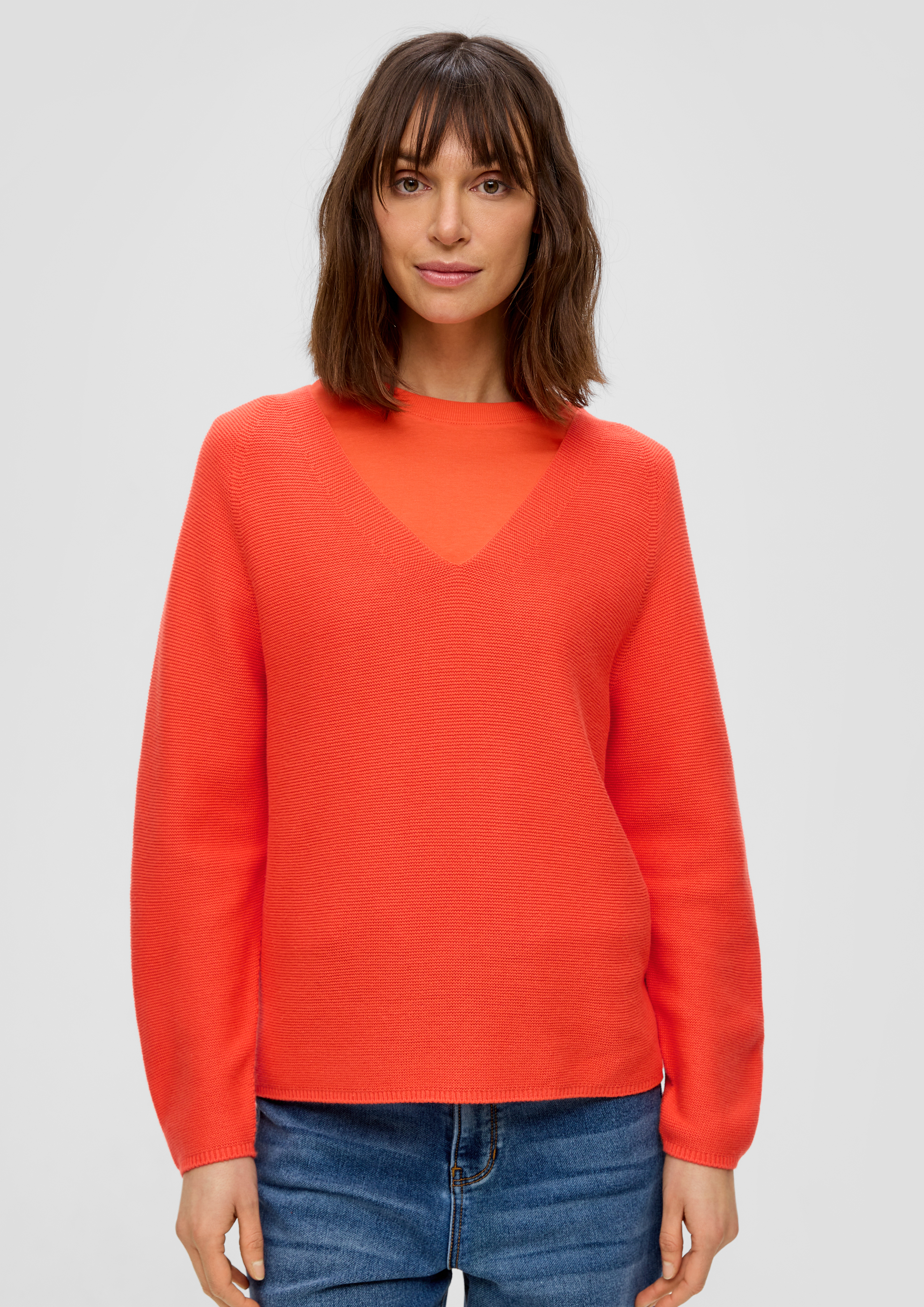 S.Oliver Strickpullover mit V-Ausschnitt