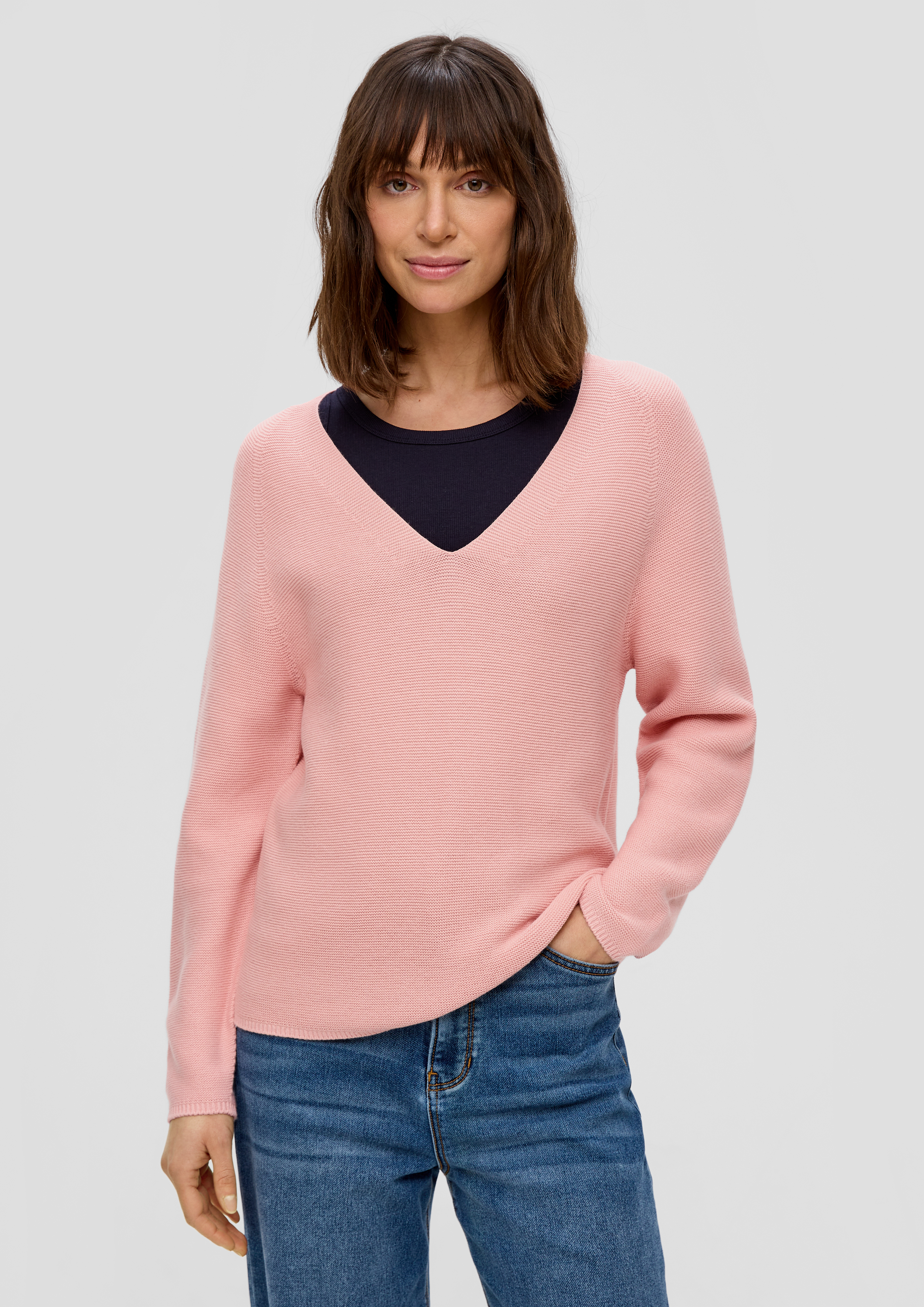 S.Oliver Strickpullover mit V-Ausschnitt