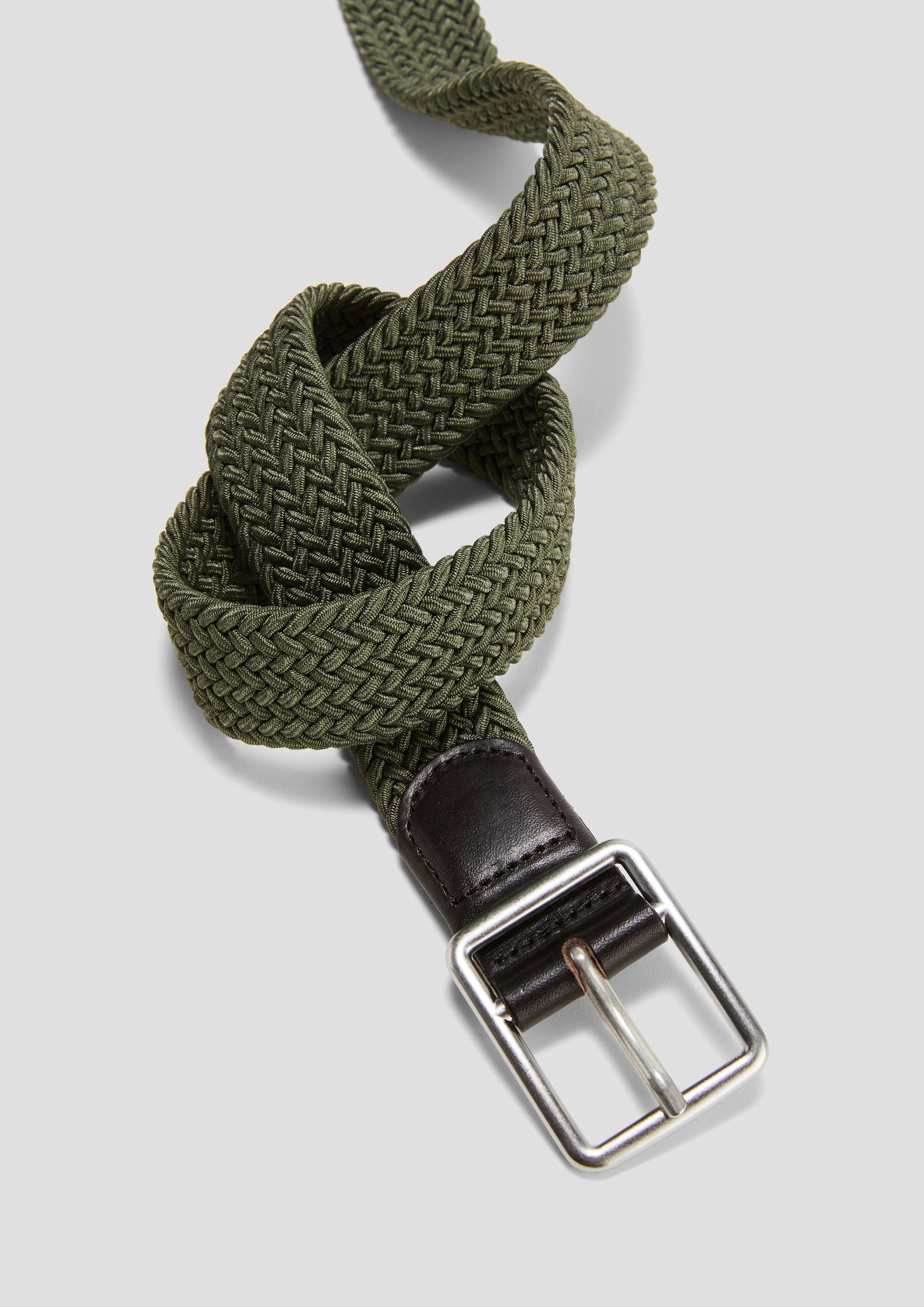s.Oliver Geflochtener Gürtel mit Echtleder-Details