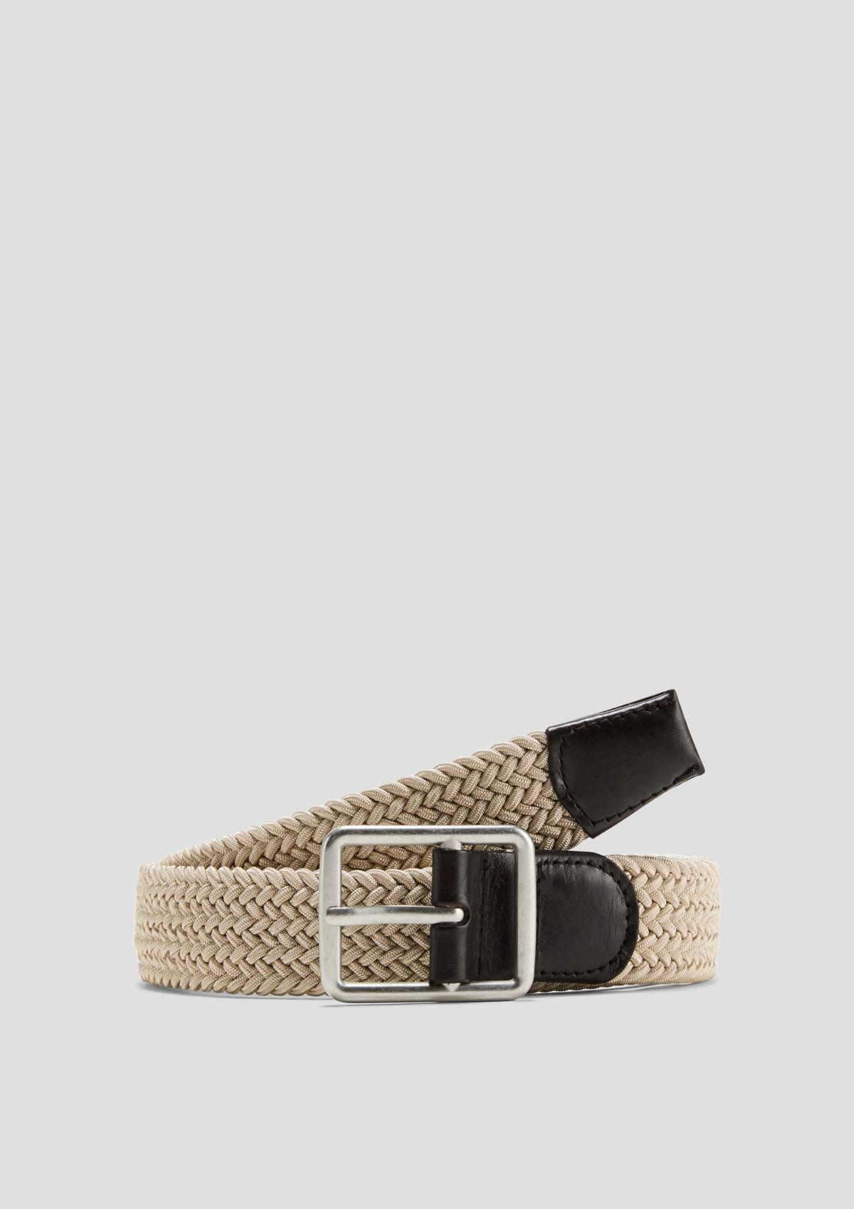 s.Oliver Braided belt with genuine leather details
