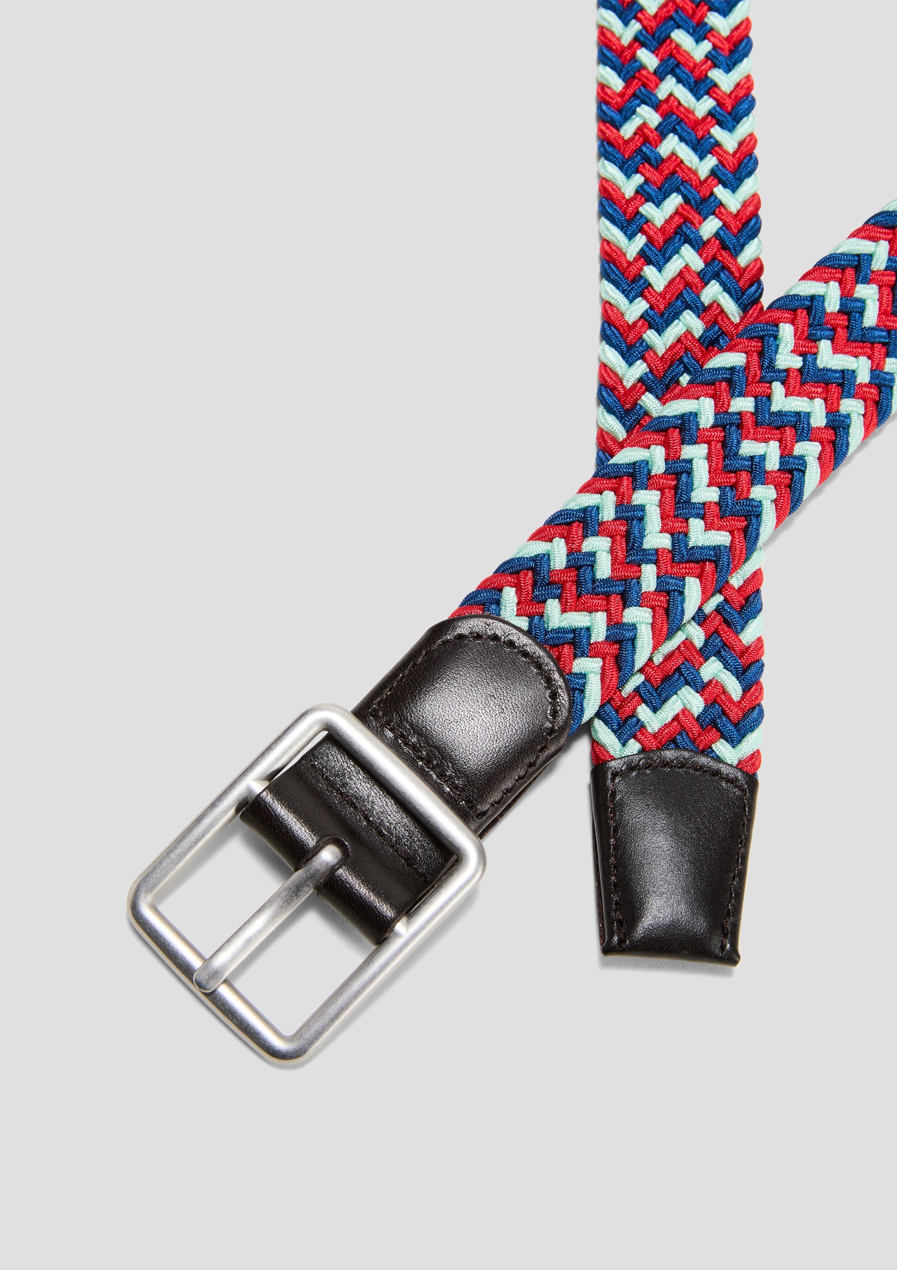 s.Oliver Geflochtener Gürtel mit Echtleder-Details