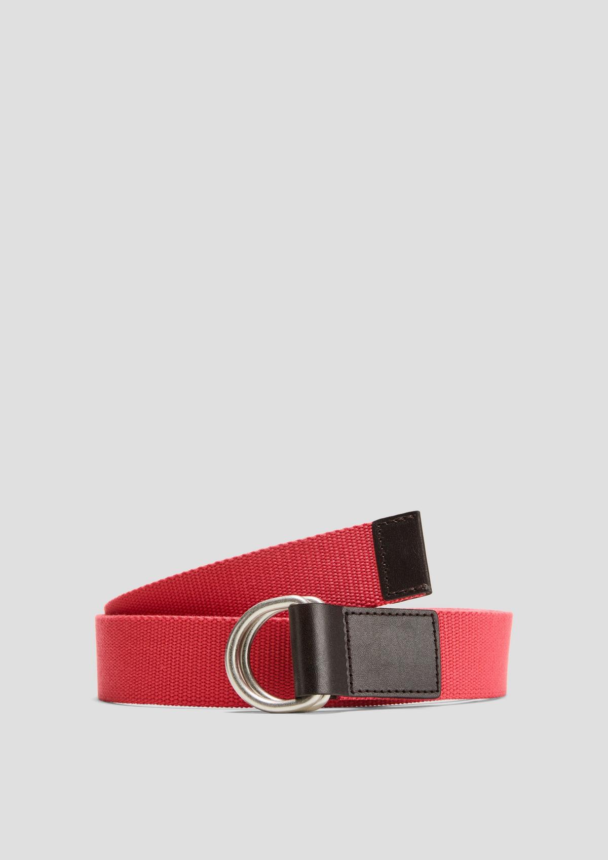 s.Oliver Canvas belt with a double D-ring buckle