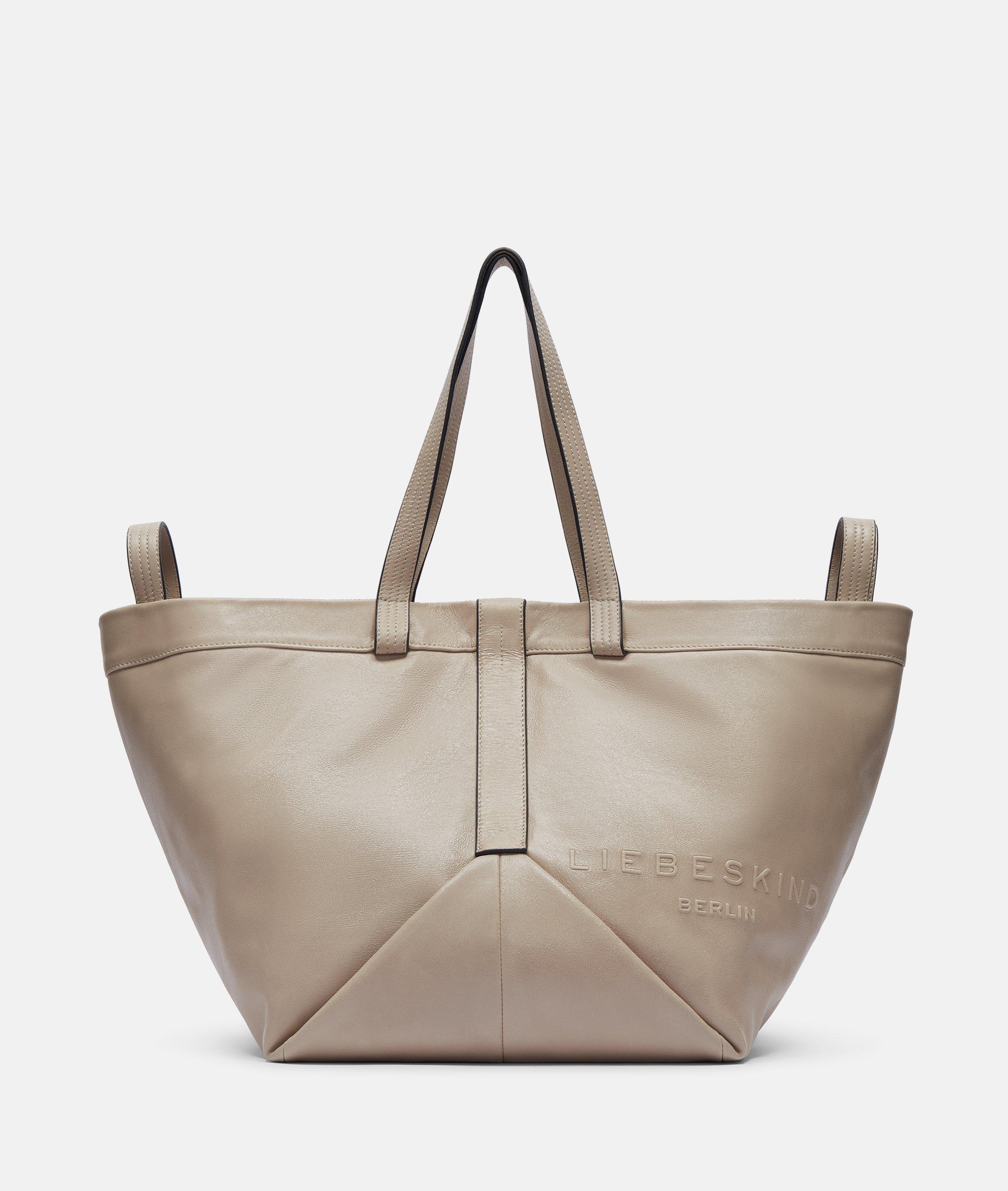 Liebeskind Berlin - Großer Shopper aus weichem Lammleder -  Beige