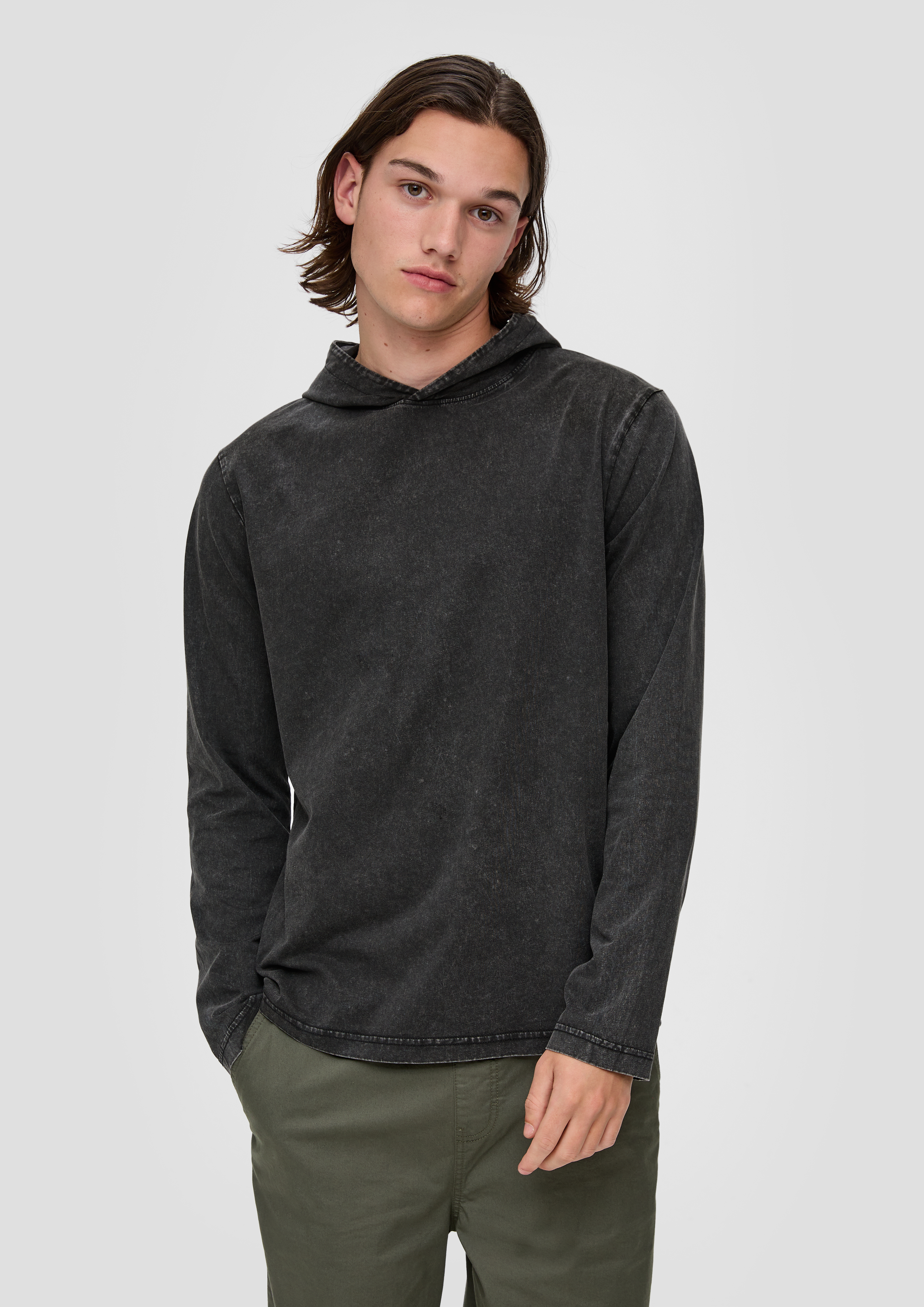 S.Oliver Gewaschenes Longsleeve mit Kapuze