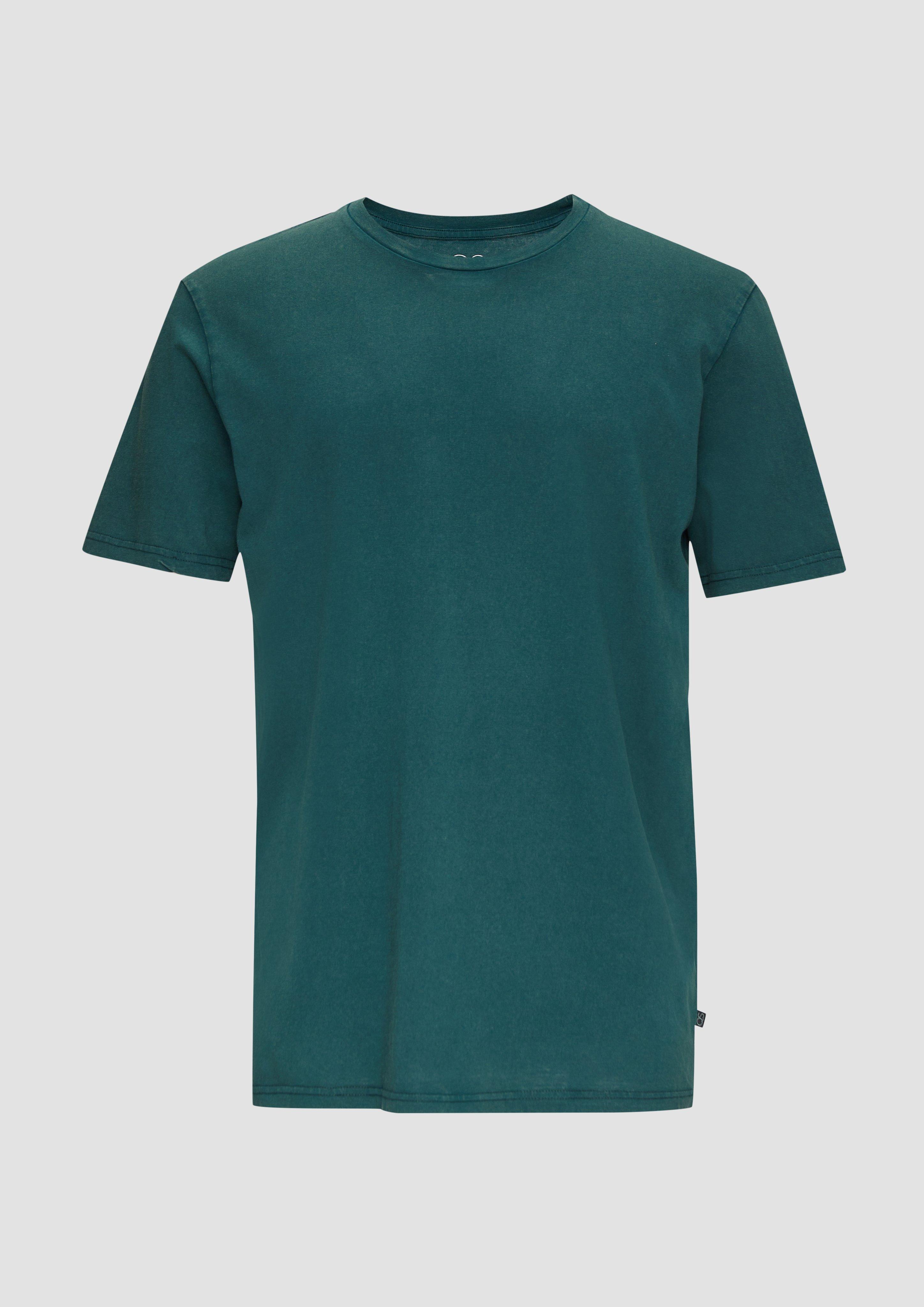 QS - T-Shirt aus Baumwolle mit Garment Dye, Herren, Blau