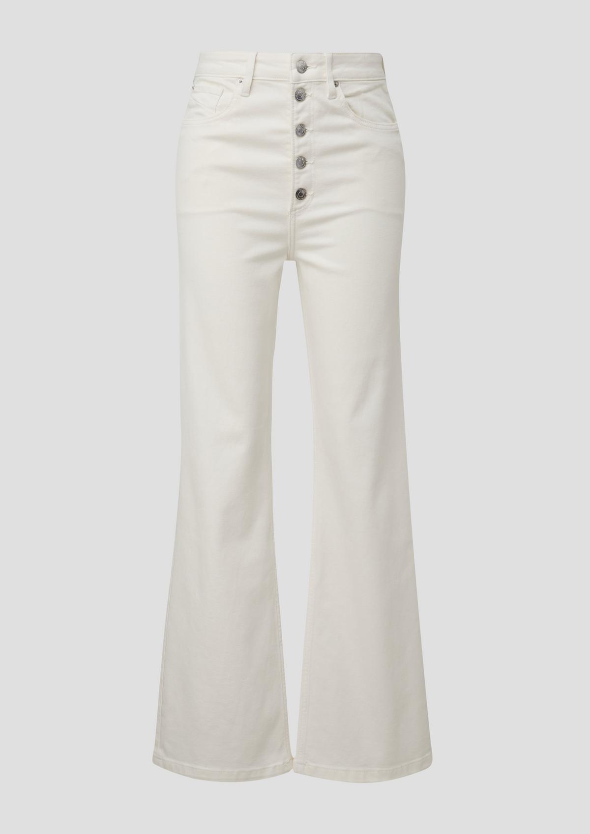 s.Oliver Jeans hlače Catie / kroj Slim Fit / High Rise / široke hlačnice / letev z gumbi