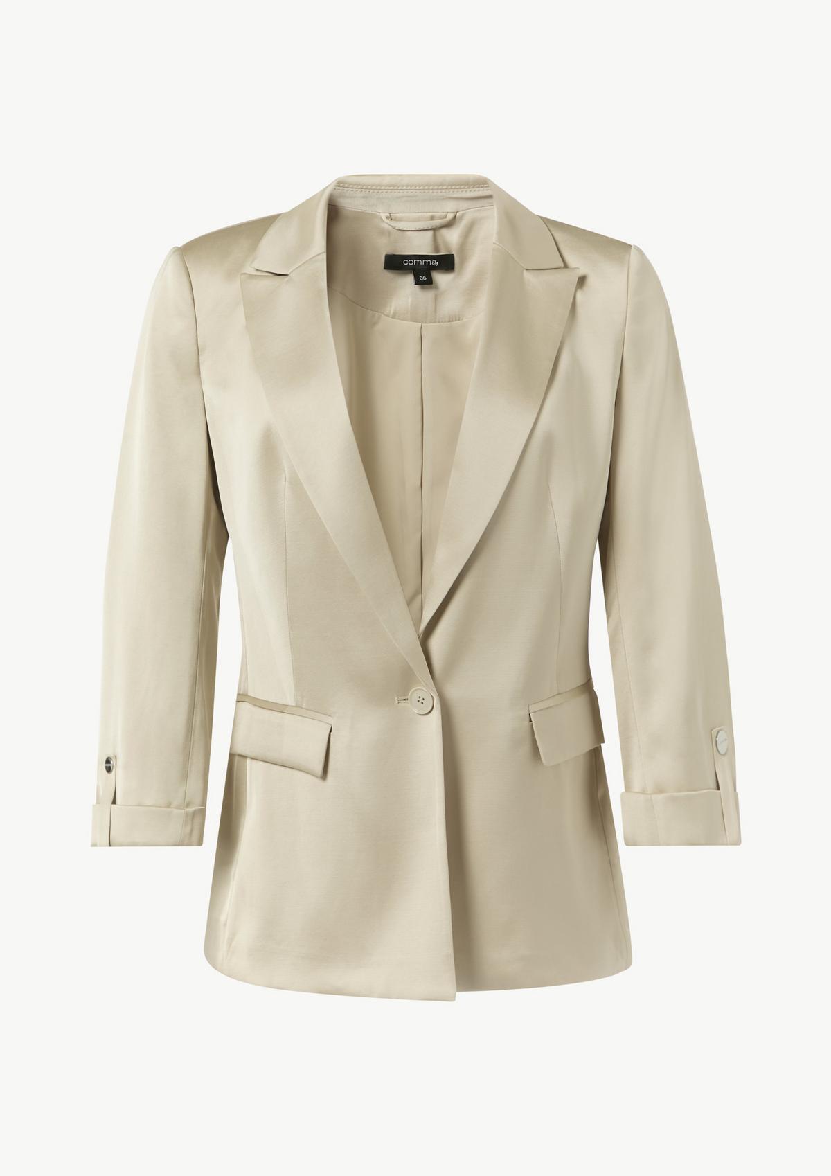 comma Blazer with a satin finish and 3/4-length sleeves
