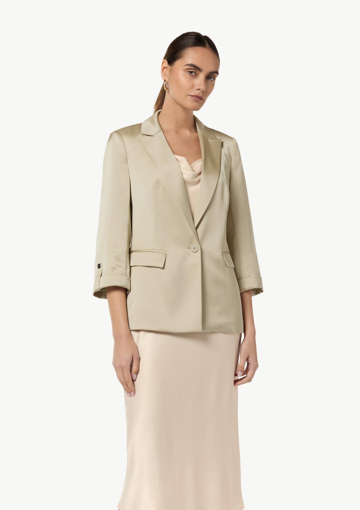 Blazer with a satin finish and 3/4-length sleeves