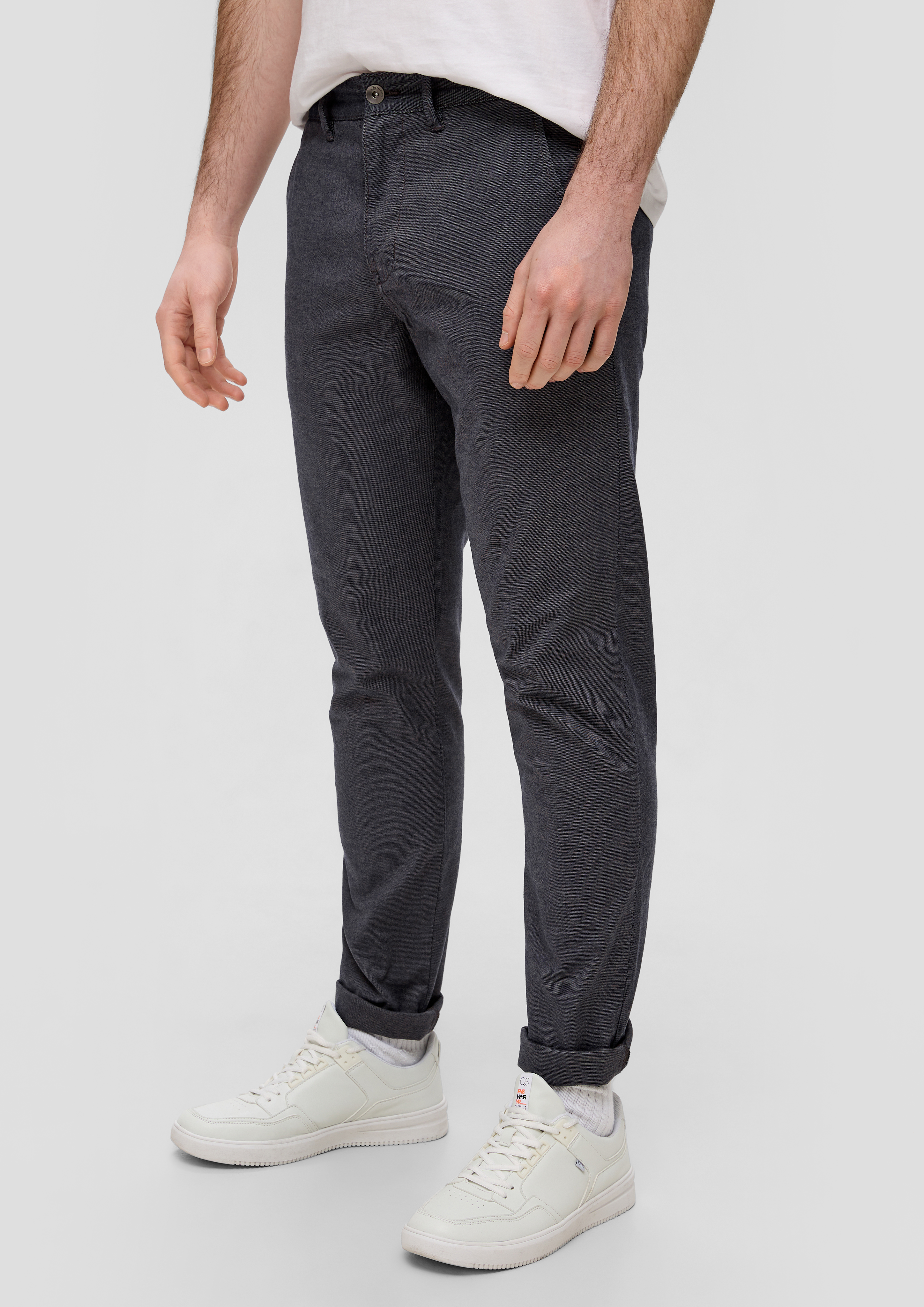 Rick: trousers with a dobby texture - deep blue | s.Oliver 