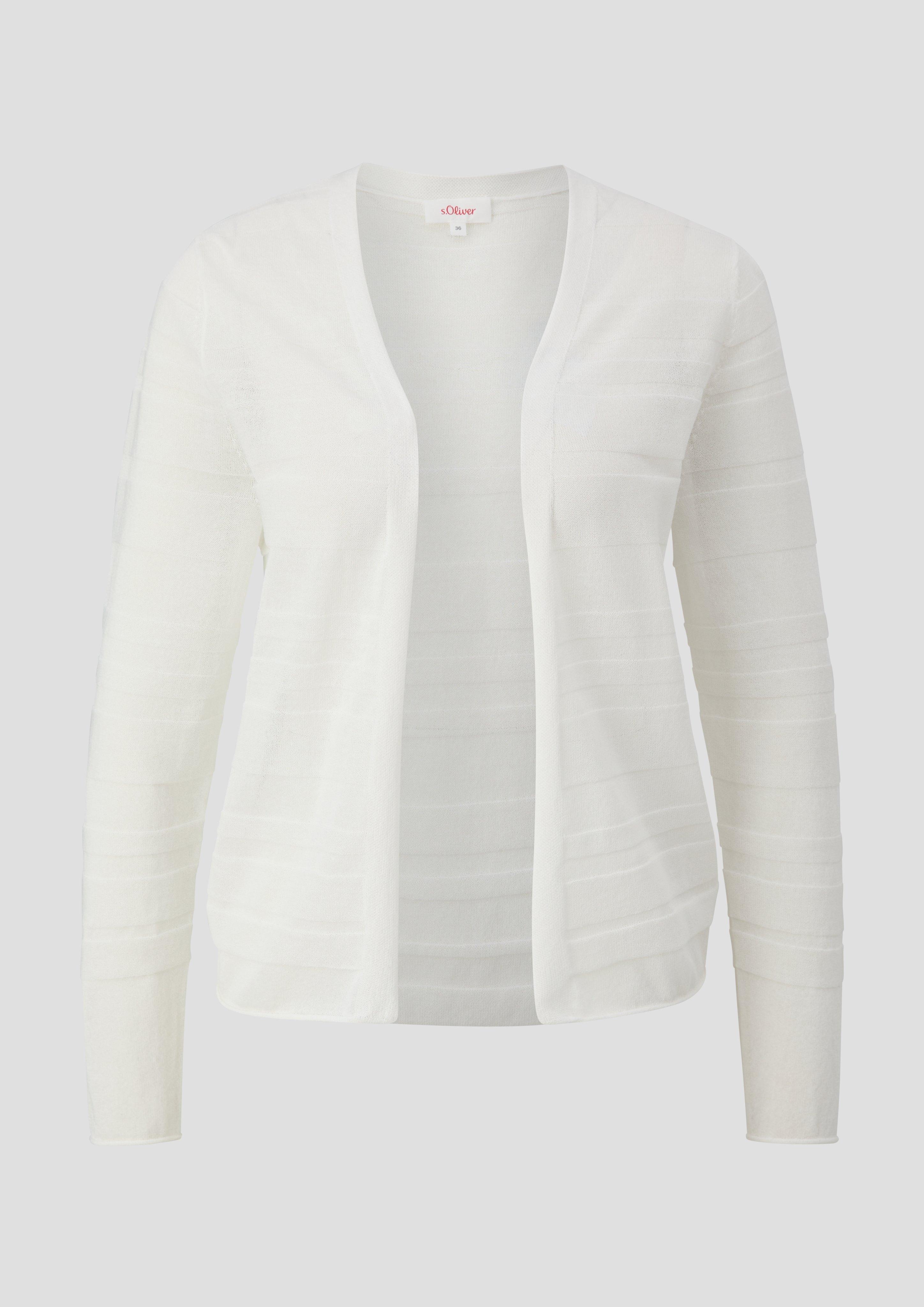 s.Oliver - Cardigan mit Musterstruktur, Damen, creme