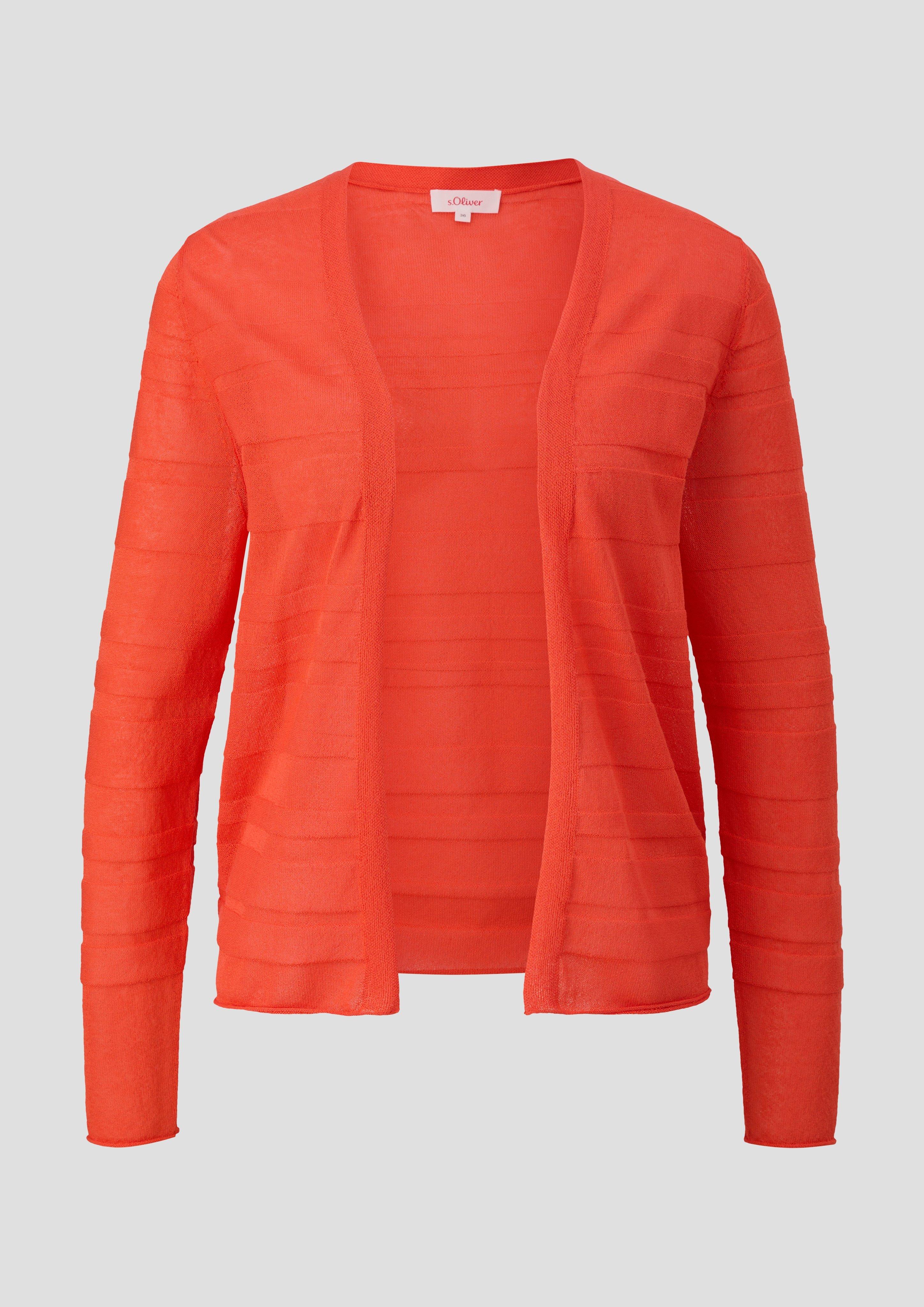 s.Oliver - Cardigan mit Musterstruktur, Damen, Orange