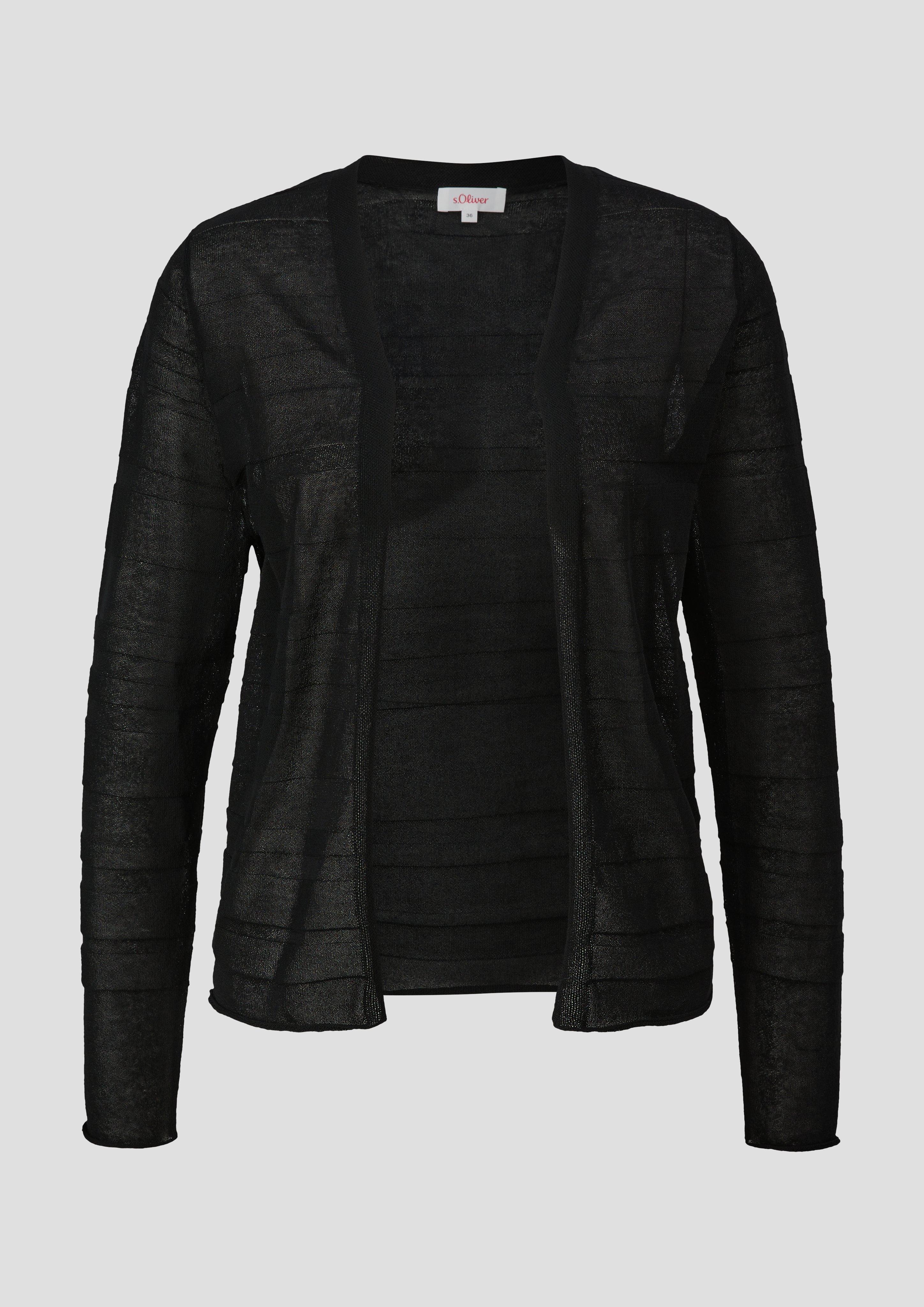 Thumbnail - s.Oliver - Cardigan mit Musterstruktur, Damen, schwarz