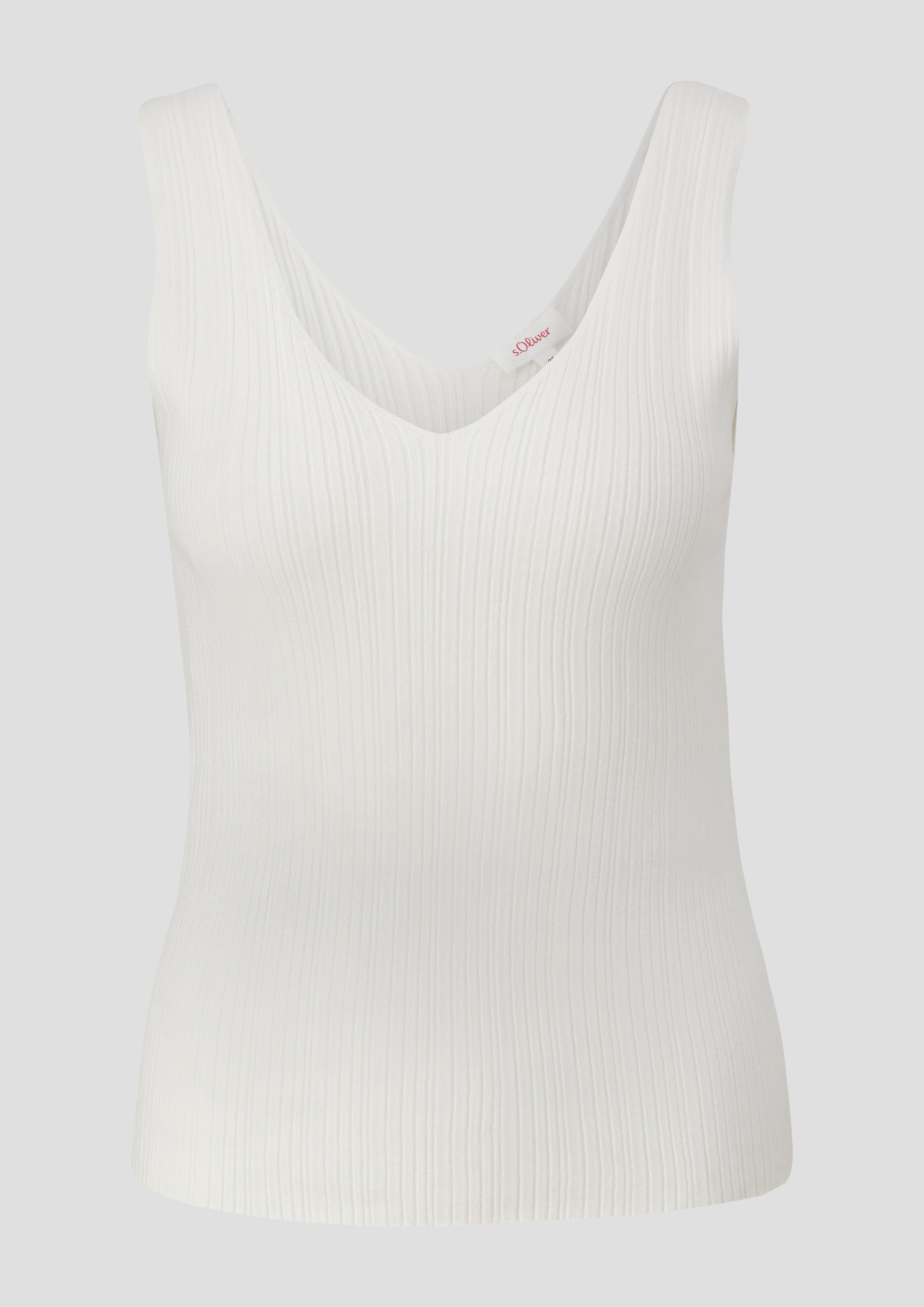 s.Oliver - Stricktop aus Viskosestretch, Damen, creme