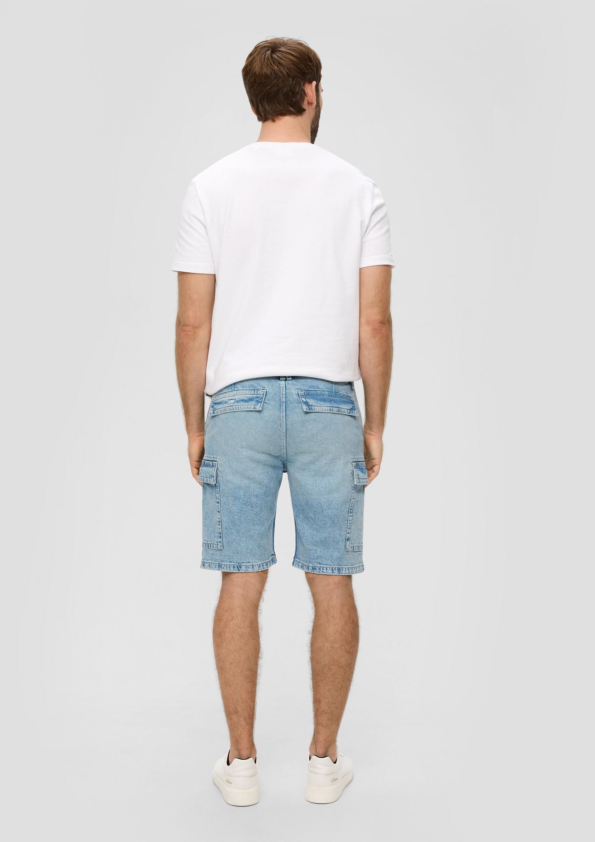 s.Oliver Short en jean / Coupe Regular Fit / Taille haute / Straight Leg / Poches cargo