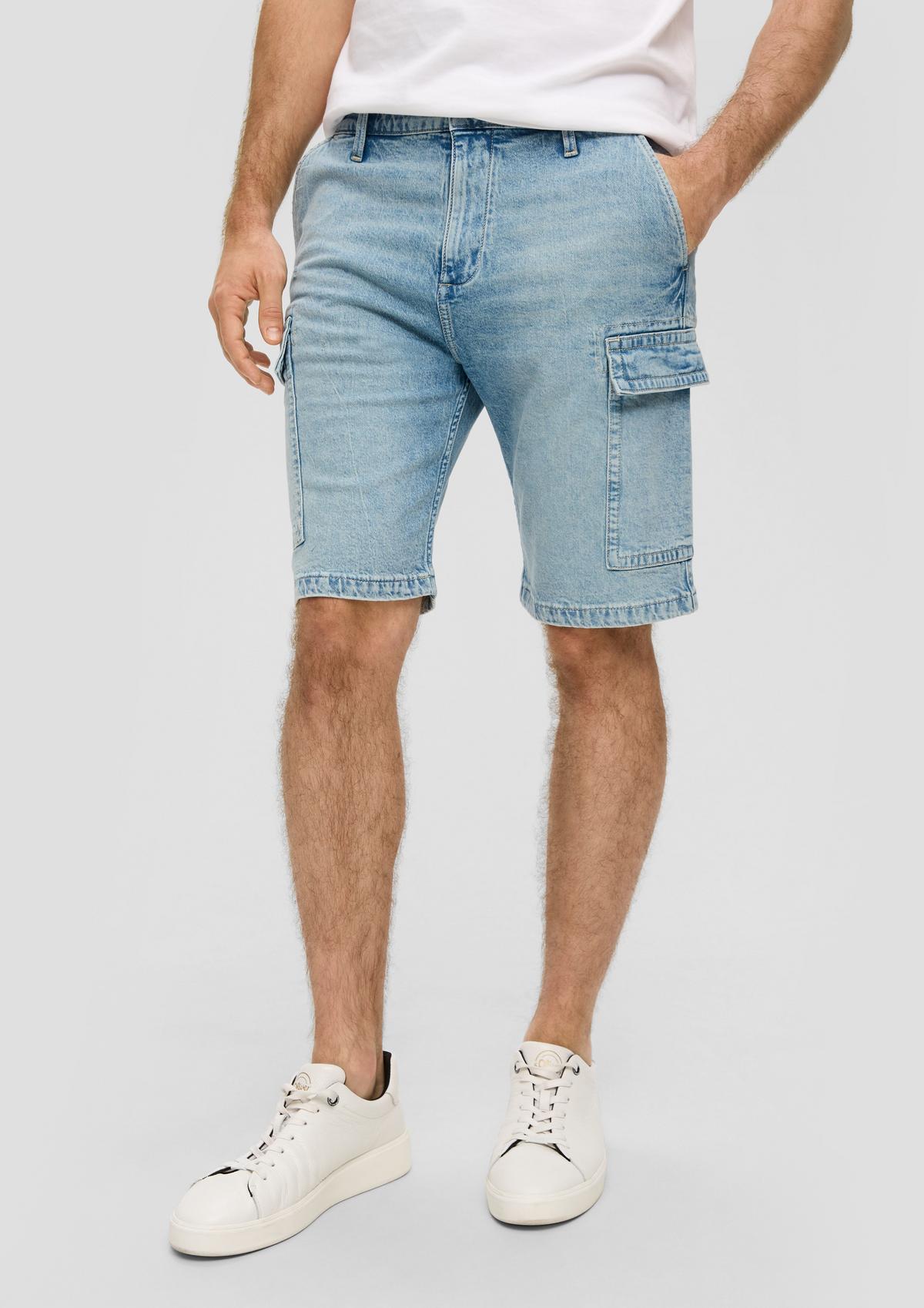 s.Oliver Short en jean / Coupe Regular Fit / Taille haute / Straight Leg / Poches cargo