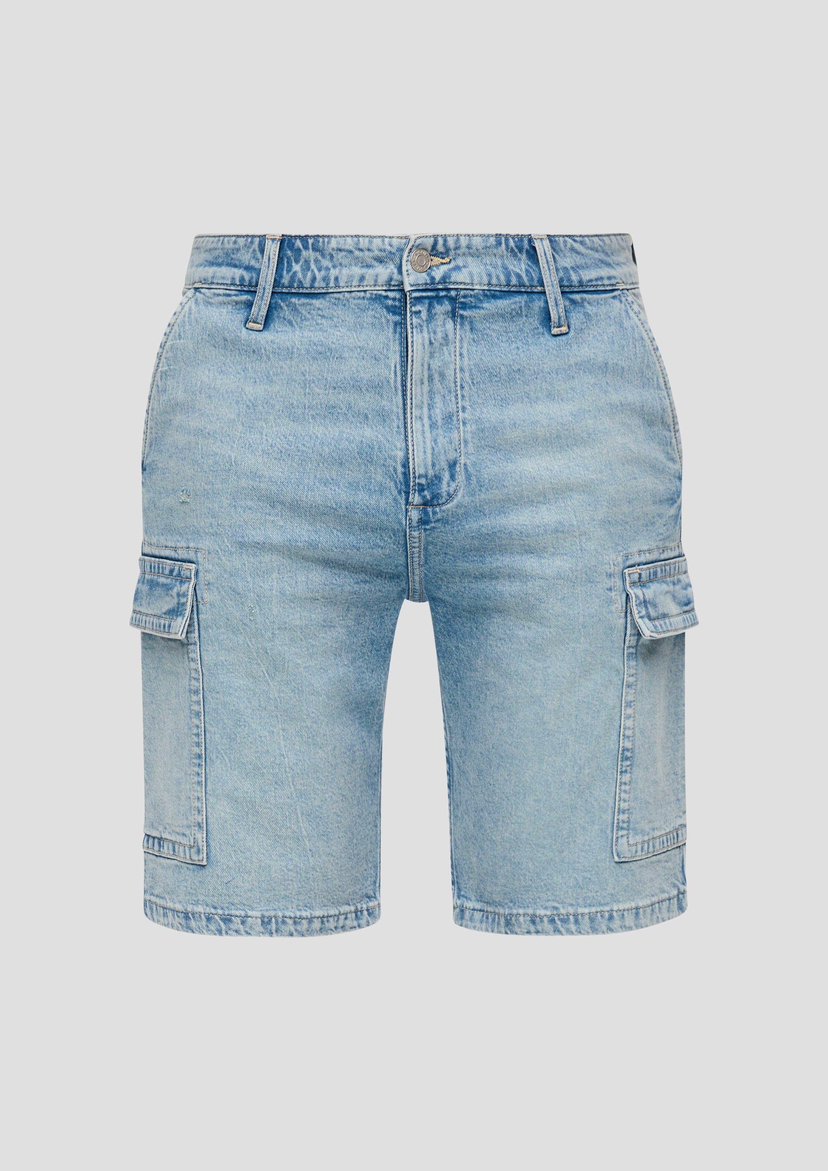 s.Oliver - Jeans-Shorts / Regular Fit / High Rise / Straight Leg / Cargotaschen, Herren, blau