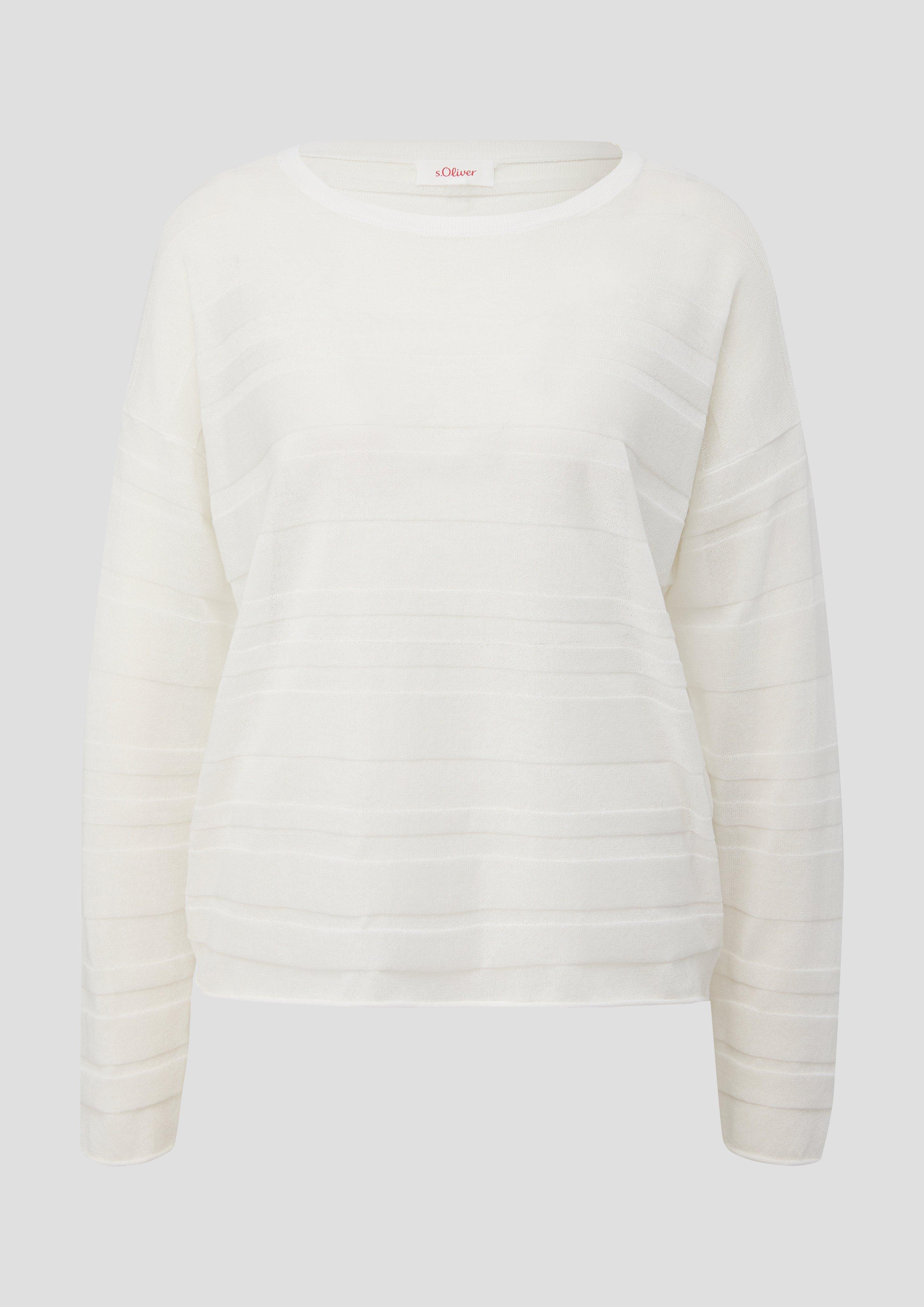 s.Oliver - Pullover mit Musterstruktur, Damen, creme