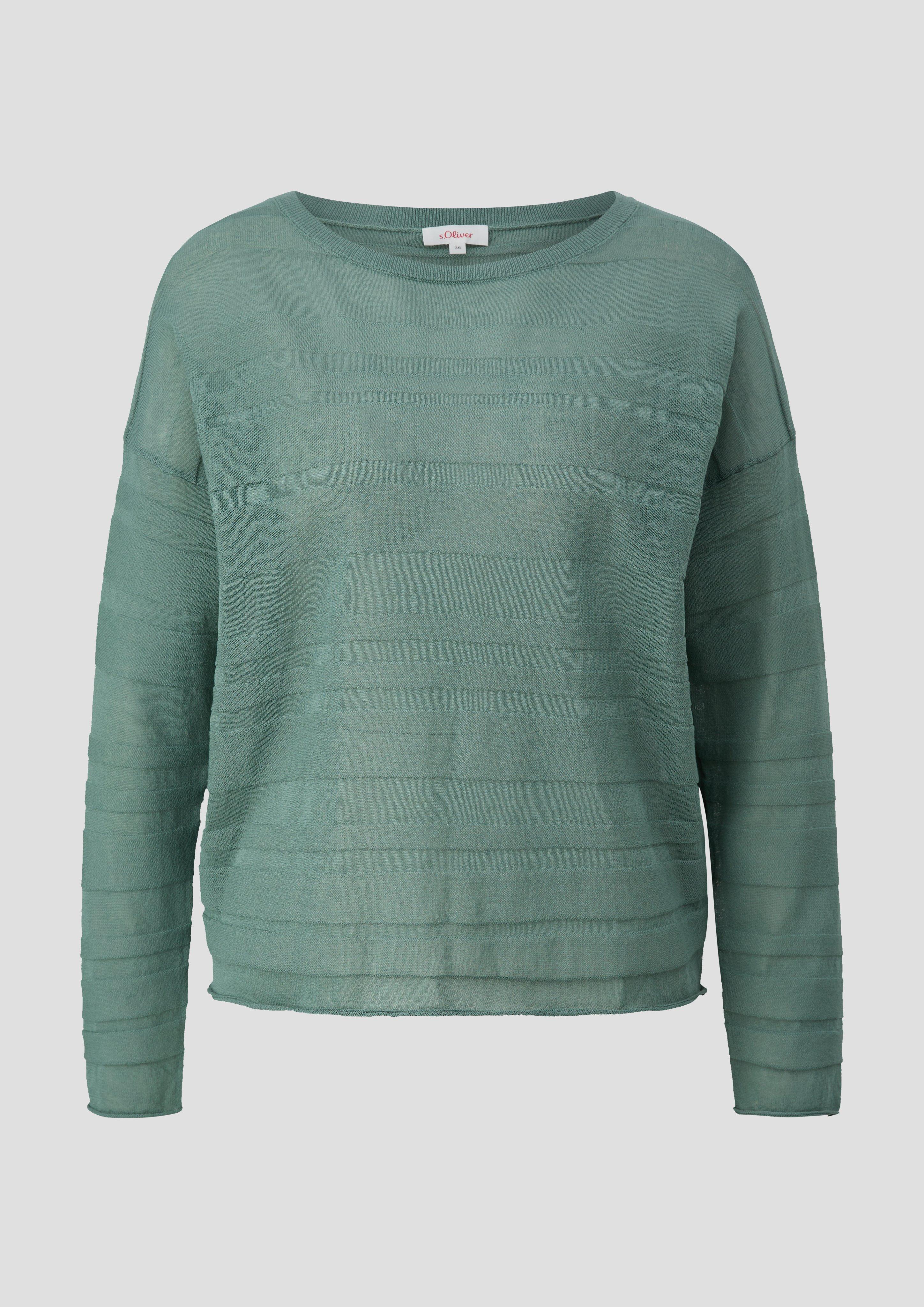 s.Oliver - Pullover mit Musterstruktur, Damen, Blau