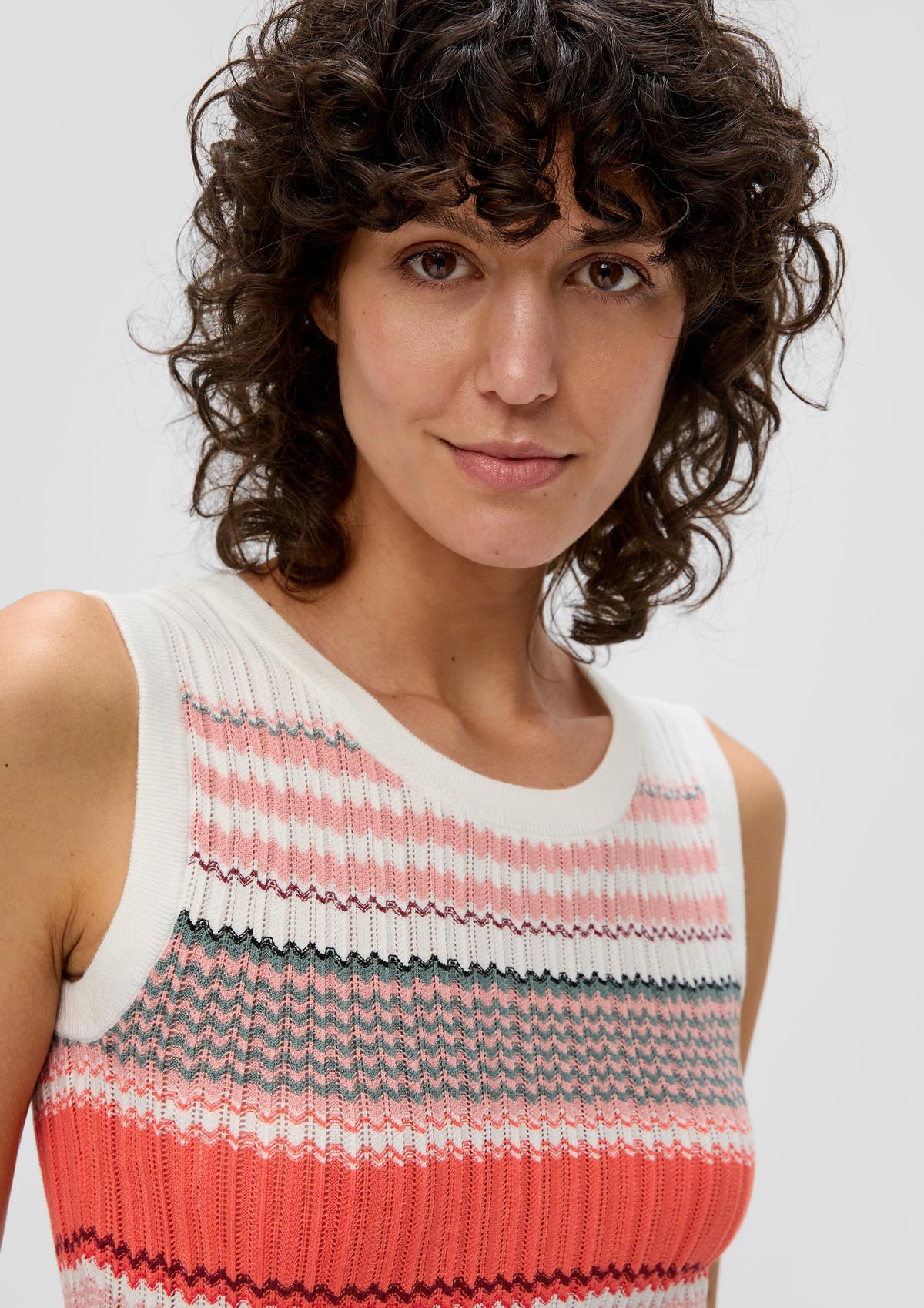 s.Oliver Striped top made of stretch viscose