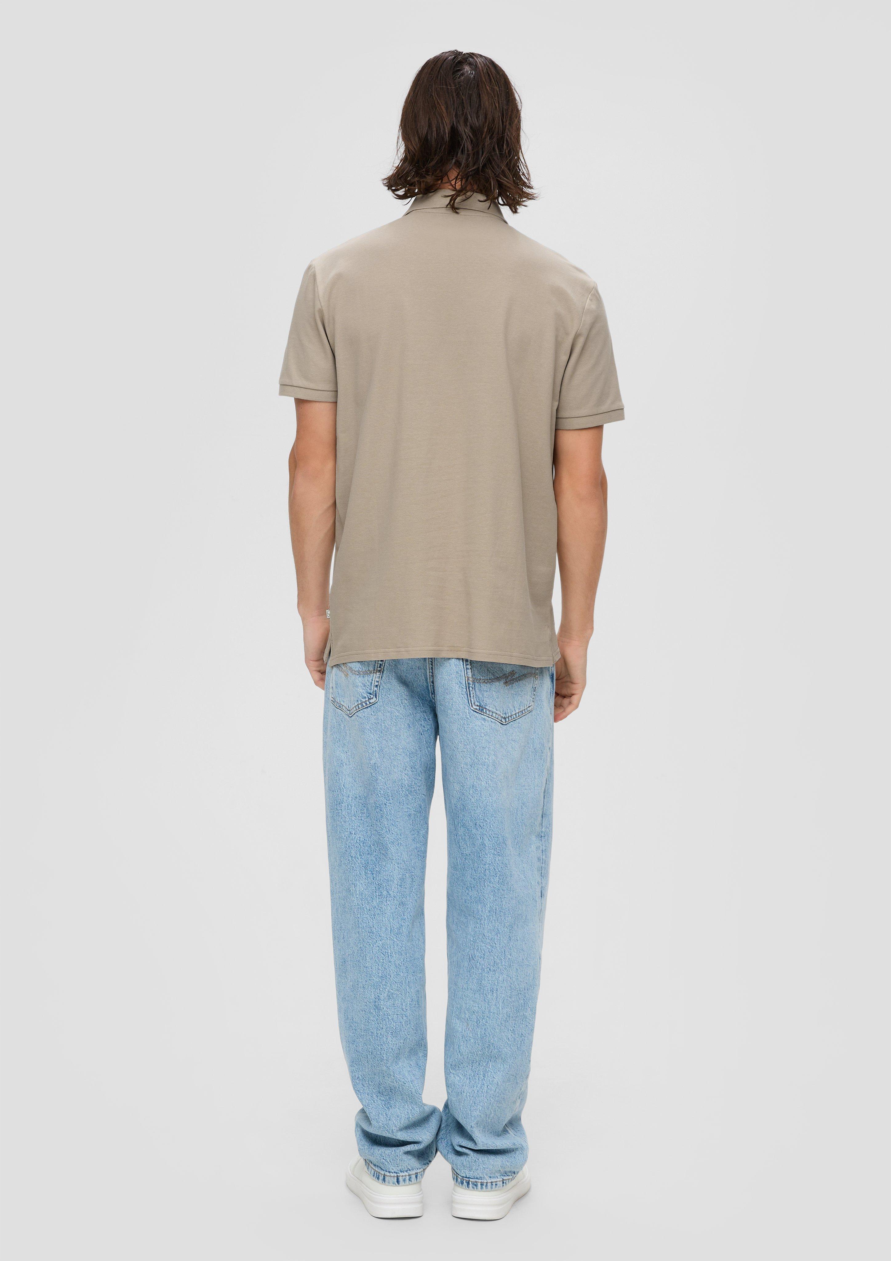 Cotton polo shirt - pale turquoise | s.Oliver 