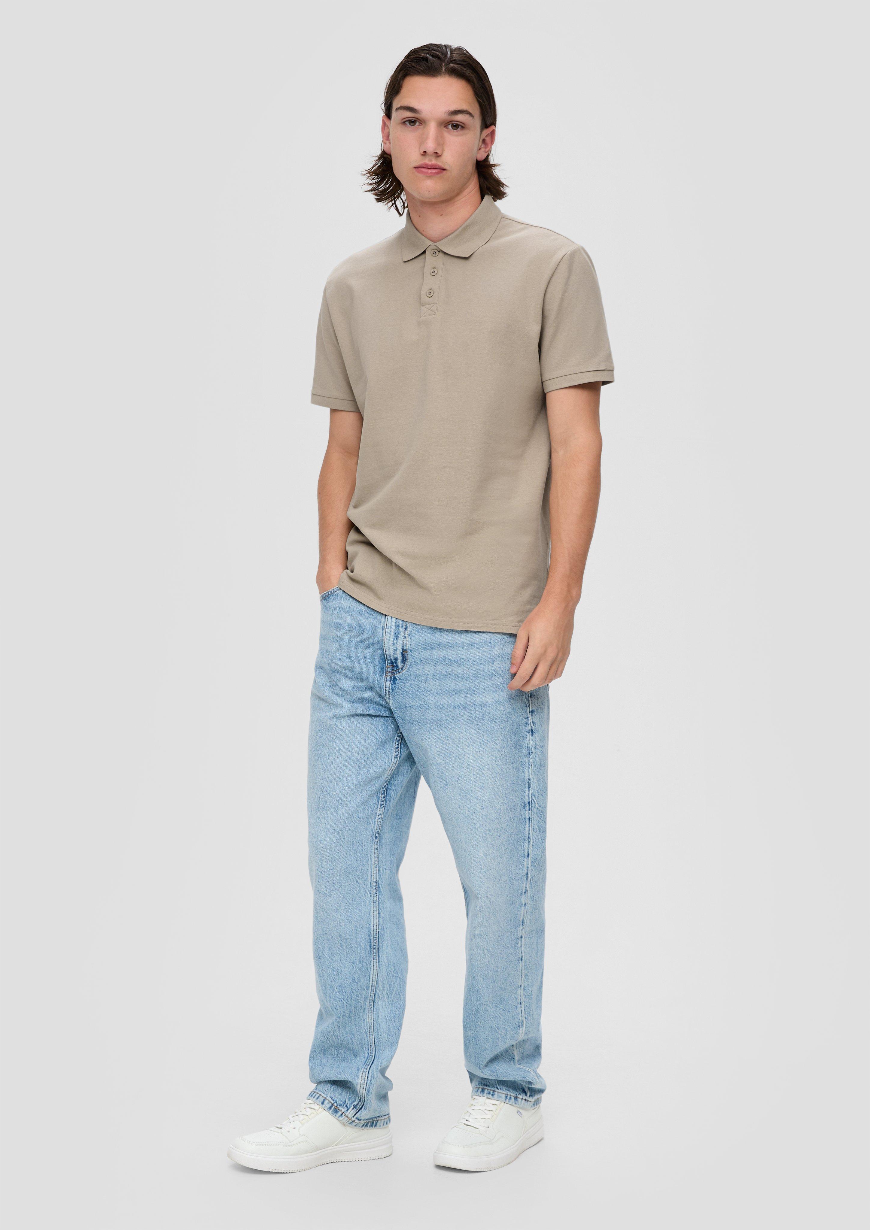 Cotton polo shirt - pale turquoise | s.Oliver 