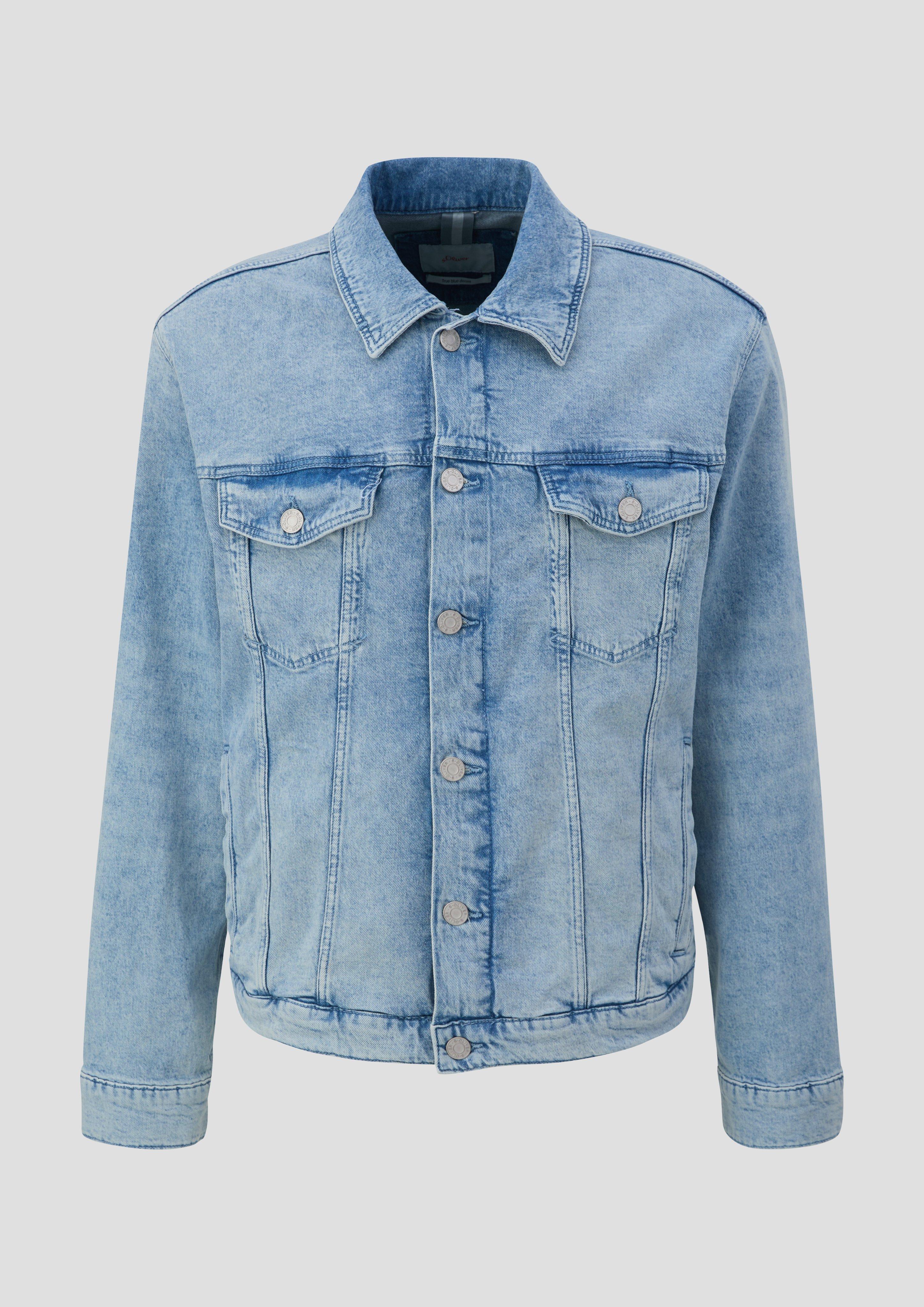 s.Oliver - Jeansjacke mit Waschung, Herren, blau